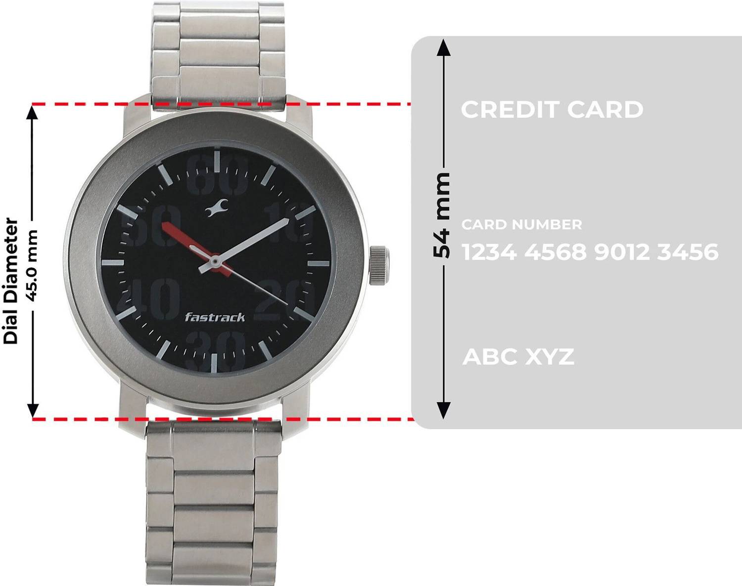 Fastrack Bare Basics Black Dial Silver Stainless Steel Strap Analog Watch - For Men NT3121SM02,NU3121SM02 - Image 4
