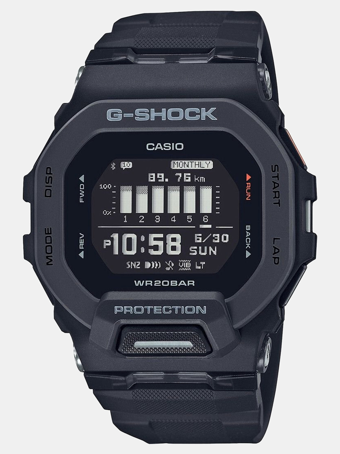 Image of CASIO GBD-200-1DR G-Shock Dial Black Resin Strap Digital Watch - For Men