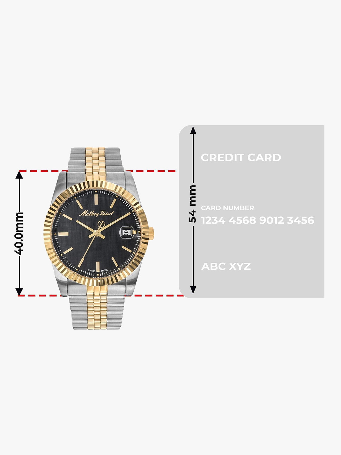 Image of Mathey-Tissot H810BN Swiss Made Mathy III Quartz Ronda 515 H3 Movement Black Dial Analog Watch - For Men