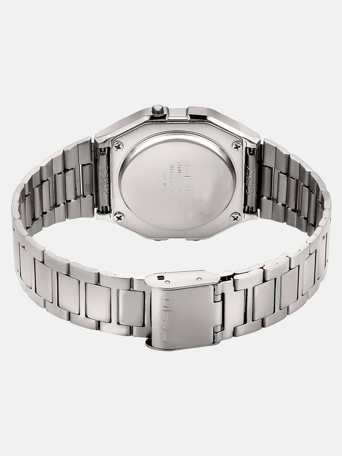 CASIO A-158WA-1DF Black Dial Silver Stainless Steel Watch - Image 4