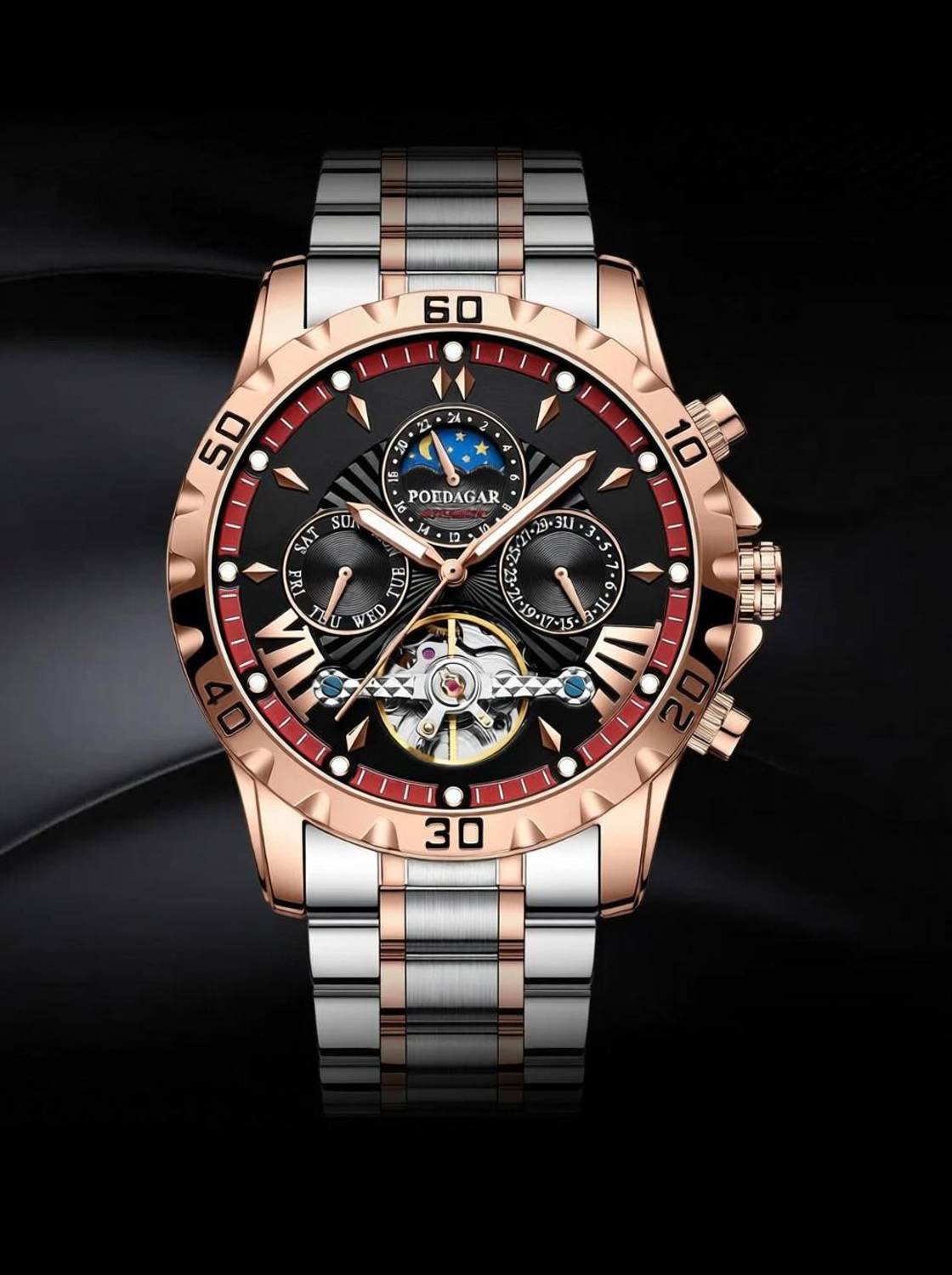 OVERFLY POEDAGAR Mens Watch Automatic Mechanical Skeleton Dial Luxury Golden Wrist Watch Analog Watch - For Men deal from flipkart OVERFLY POEDAGAR Mens Watch Automatic Mechanical Skeleton Dial Luxury Golden Wrist Watch Analog Watch - For Men deal from flipkart