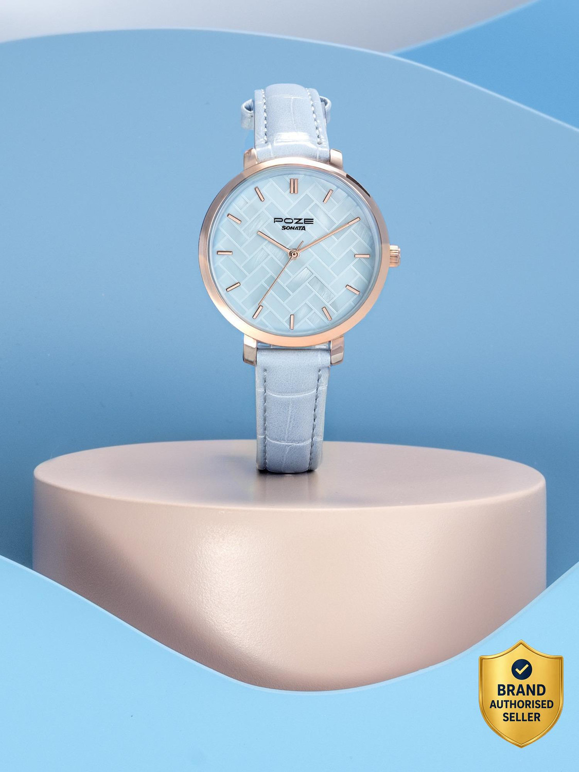 Image of SONATA drop 5 from Poze Sonata Poze Shore Splash Quartz Blue Round Dial Women's Watch Analog Watch - For Women