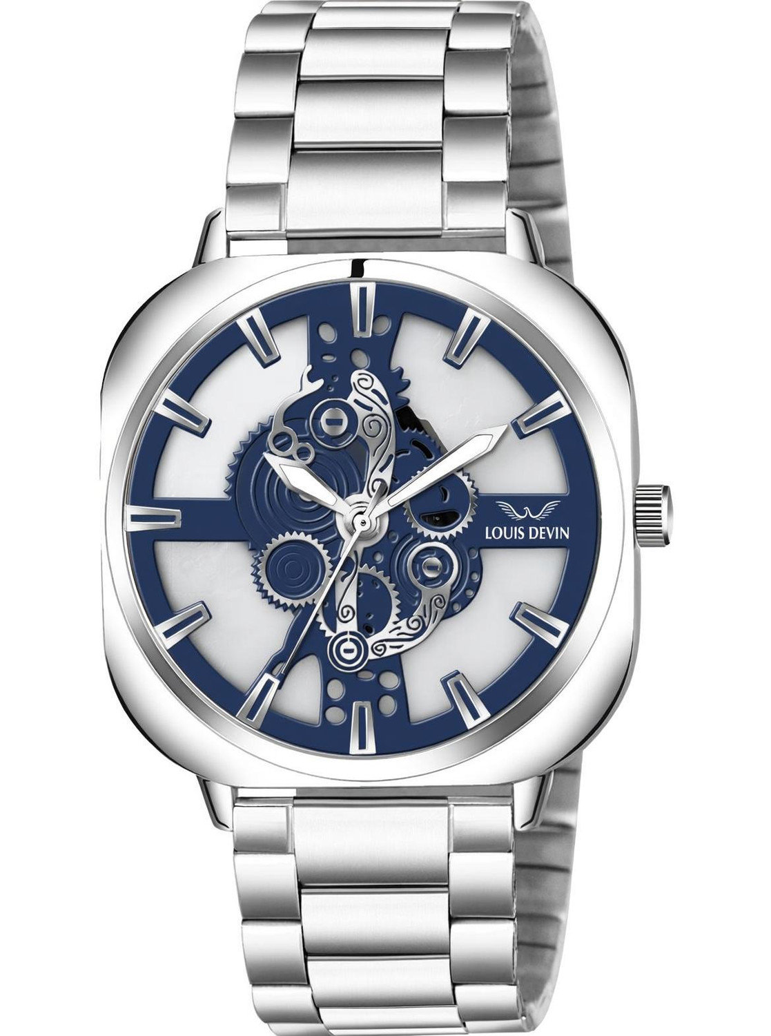 Image of LOUIS DEVIN LD-G081-BLU-CH Stainless Steel Chain Analog Watch - For Men