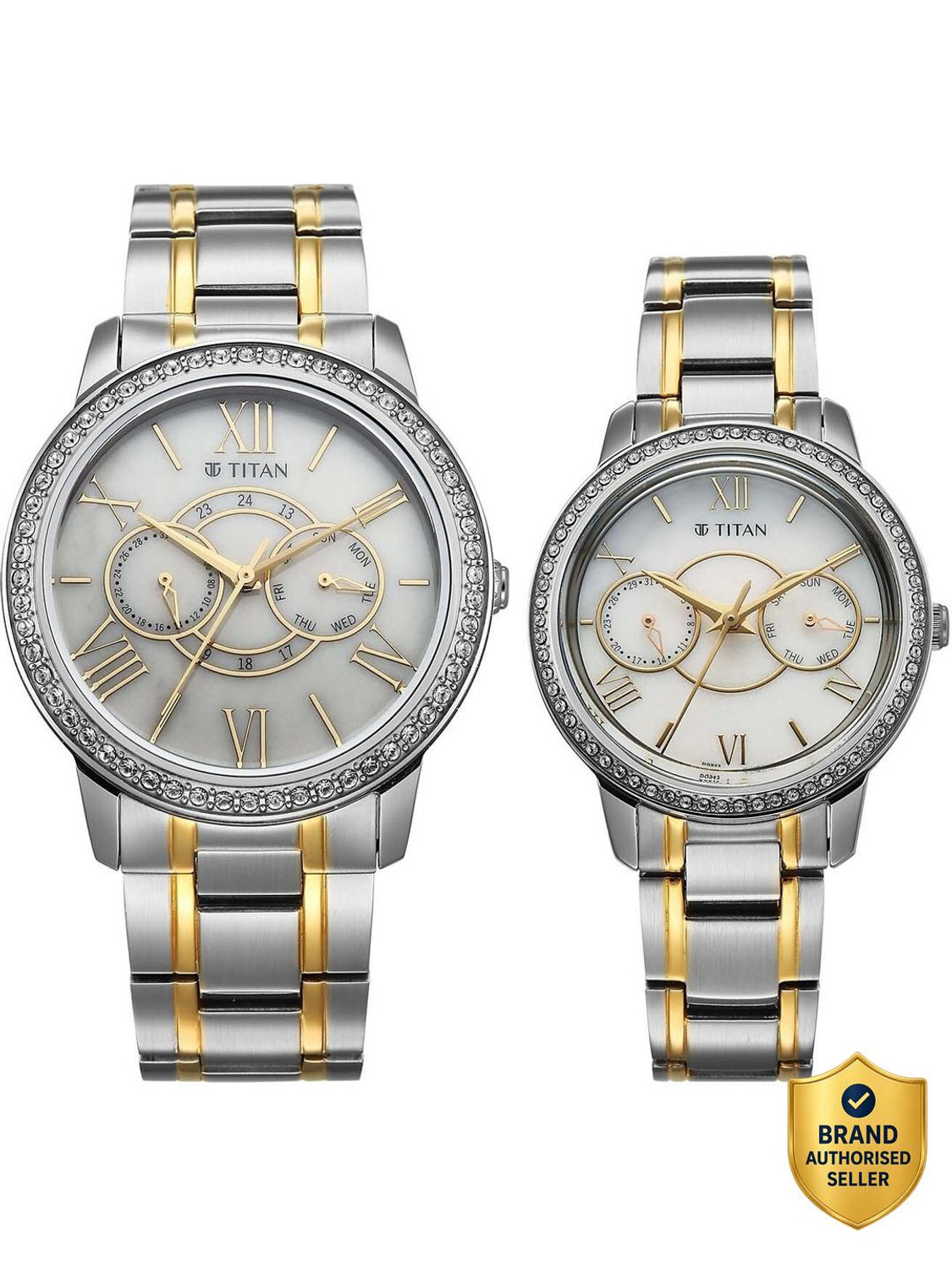 Image of Titan Royal Bandhan Titan Royal Bandhan White Round Dial Couple's Watch / Analog Watch - For Couple