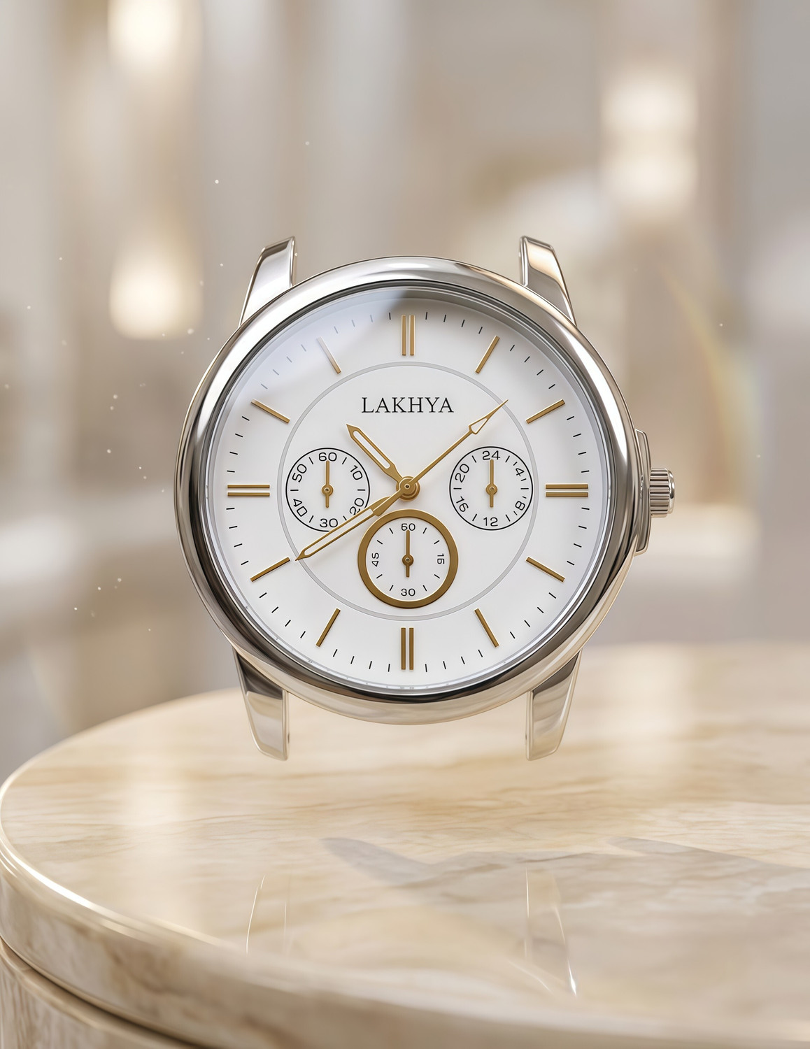 Image of LAKHYA Analog Watch - For Men L-LDR-WHT09-BLK