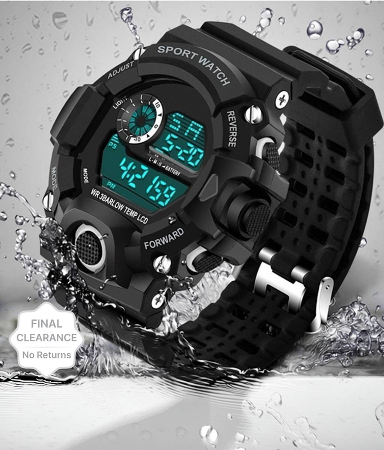 Acnos Water Resistance Digital Watch - For Men