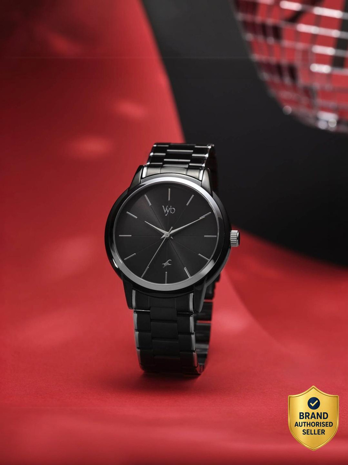Image of Fastrack Fastrack Vyb Quartz Black Dial Silver + Black Sheet Metal Strap watch for Men Analog Watch - For Men