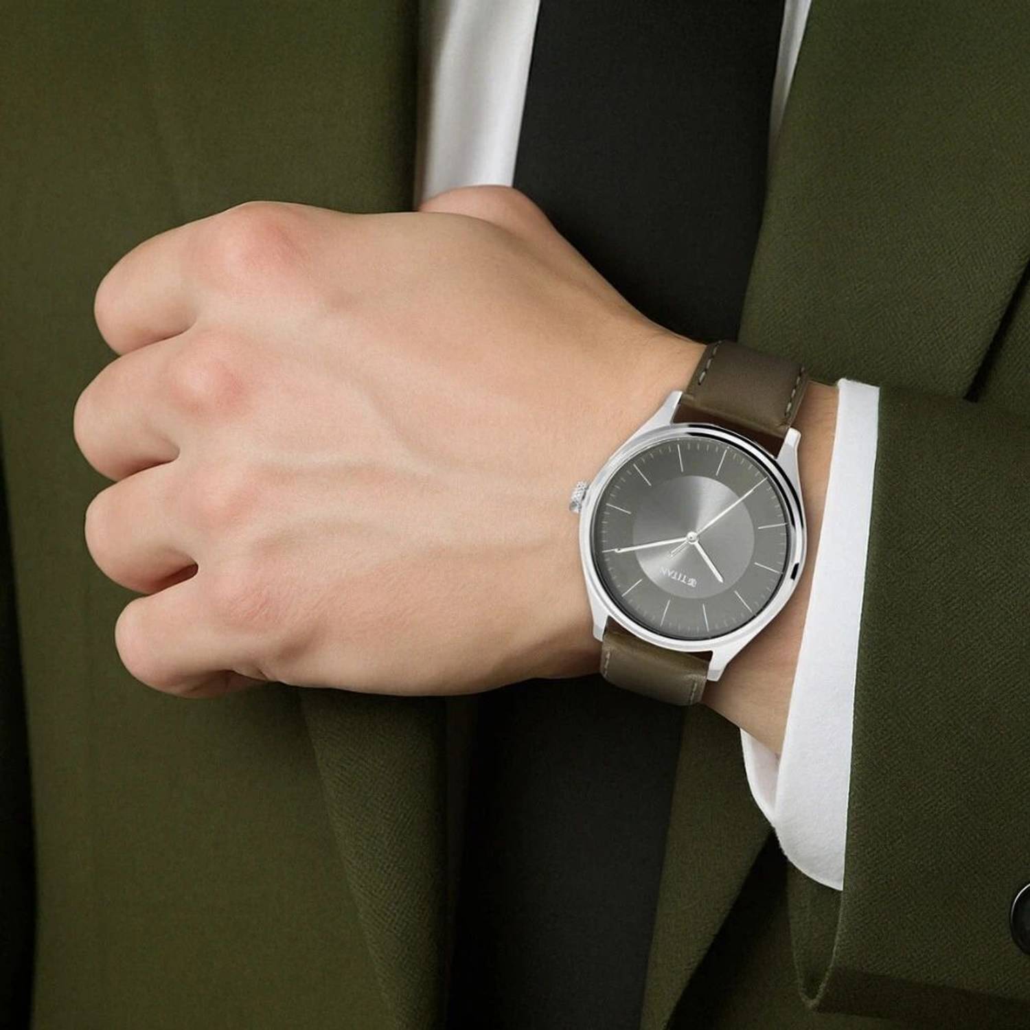 Titan NP1802SL08 Titan Workwear Urban Edge Grey Dial Brown