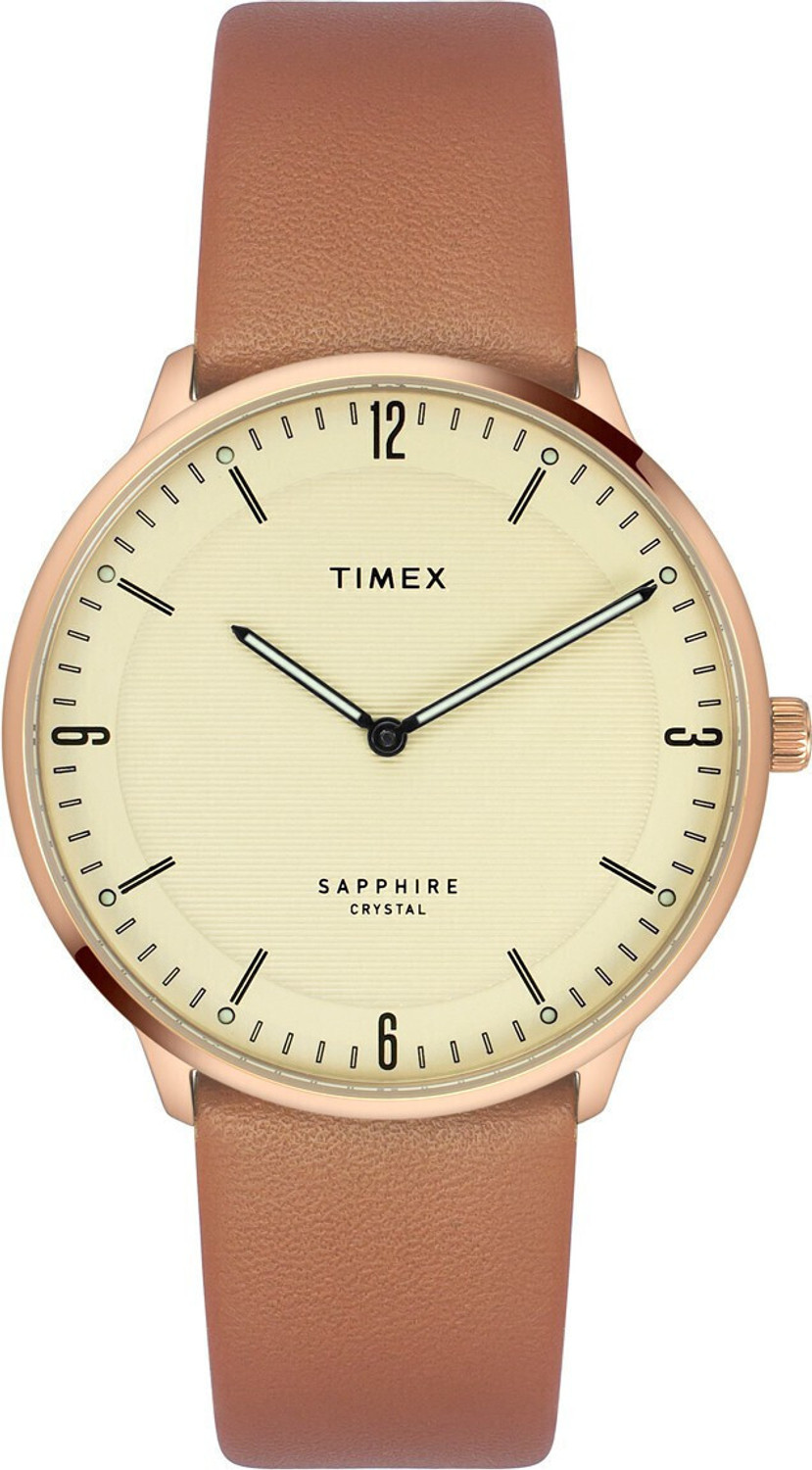 Image of TIMEX Casual Watch Round 40mm Beige Dial Analog Watch - For Men