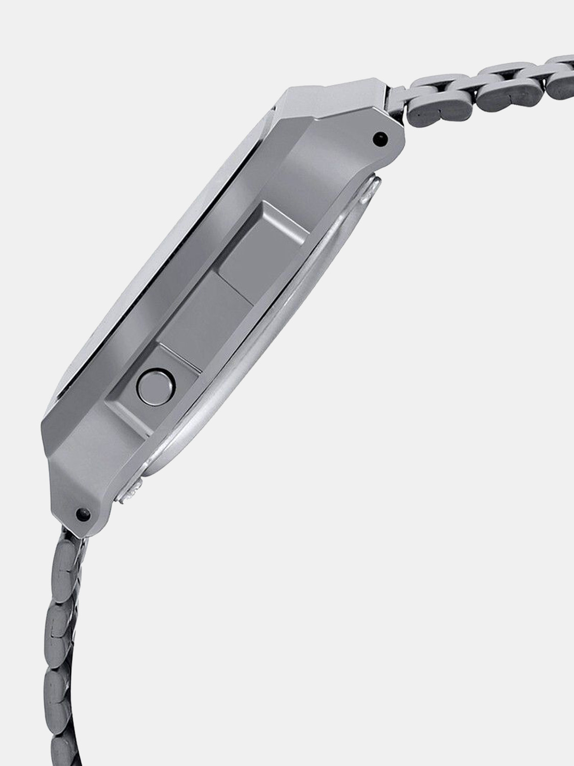 Image of CASIO A168WGG-1BDF Vintage Black Dial Black Stainless Steel Band Digital Watch - For Men & Women