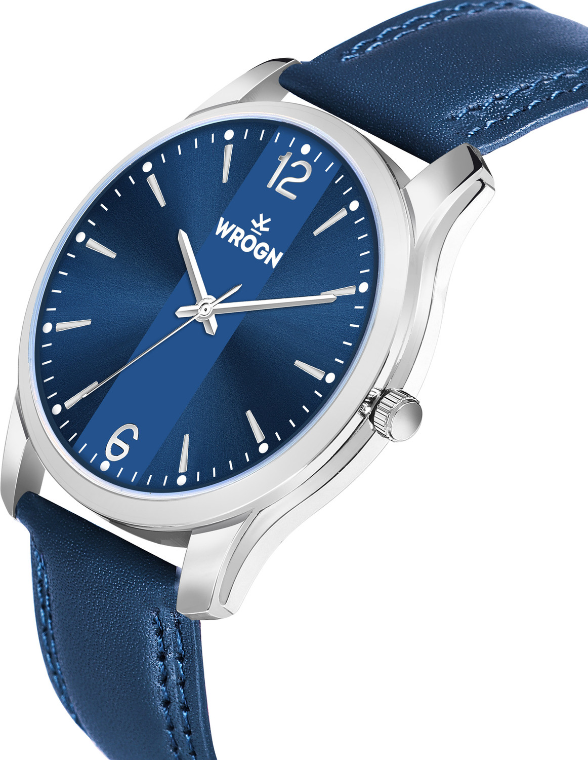 Image of WROGN WR-6602-Blue Big Dial Analog Watch - For Men