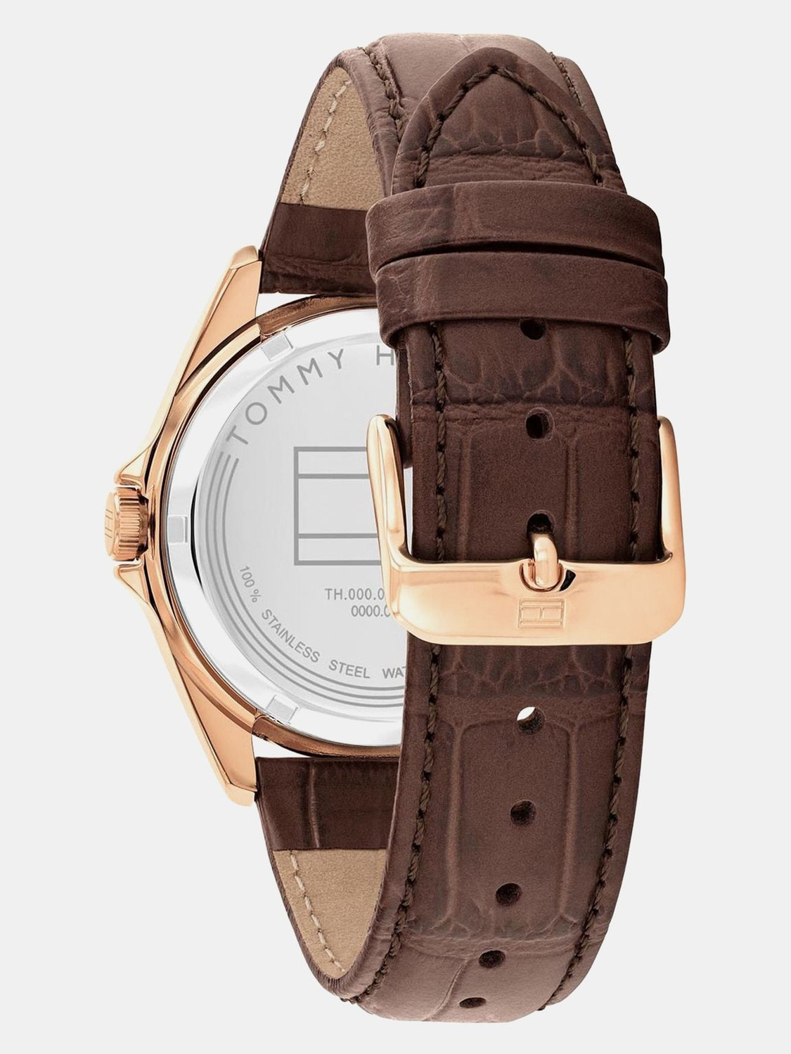 Image of TOMMY HILFIGER Baker Tommy Hilfiger Baker Automatic Blue Dial Brown Leather Strap Analog Watch - For Men