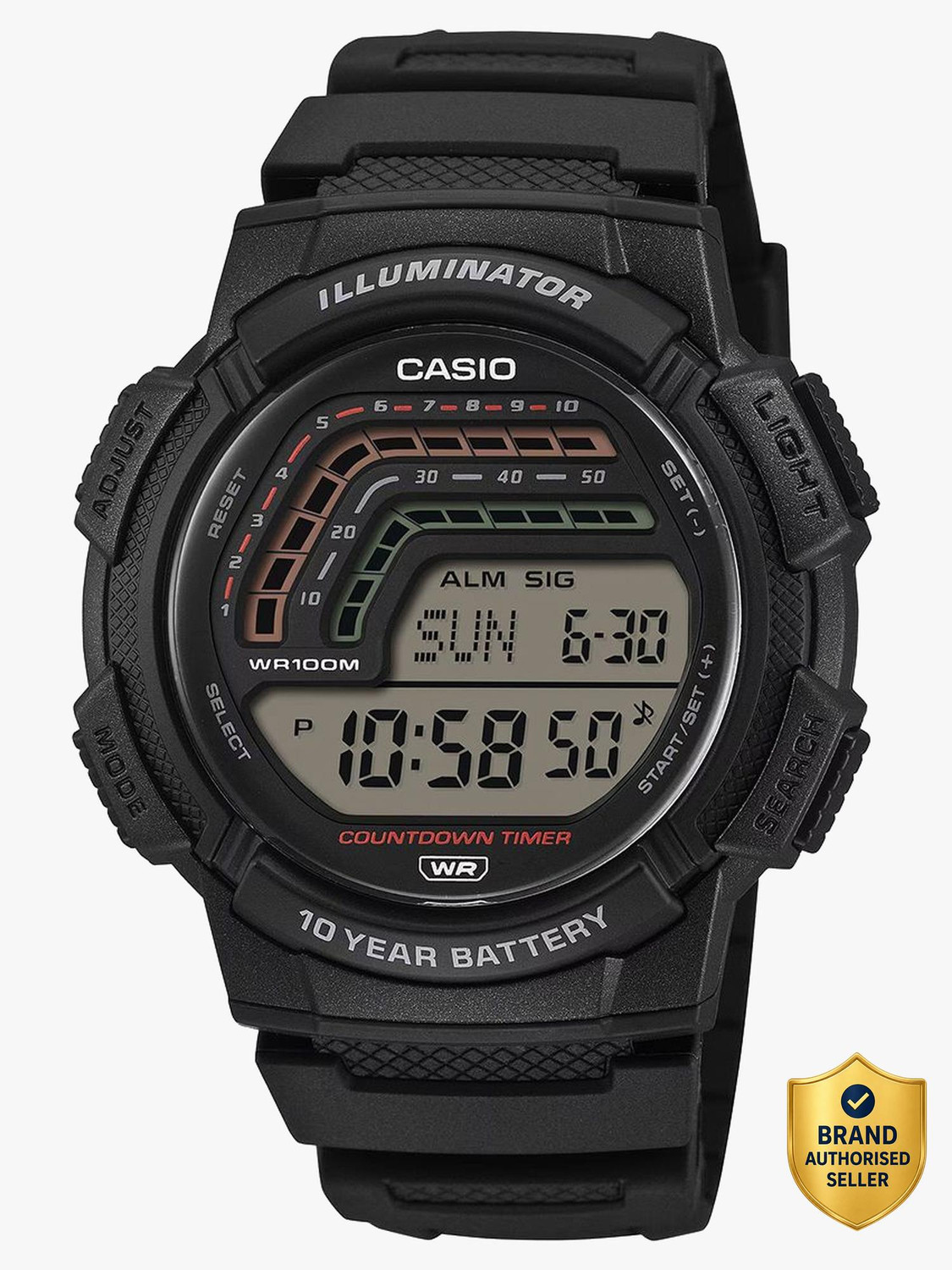 Image of CASIO WS-1800-1AVDF CASIO-MENS-RESIN Digital Watch - For Men