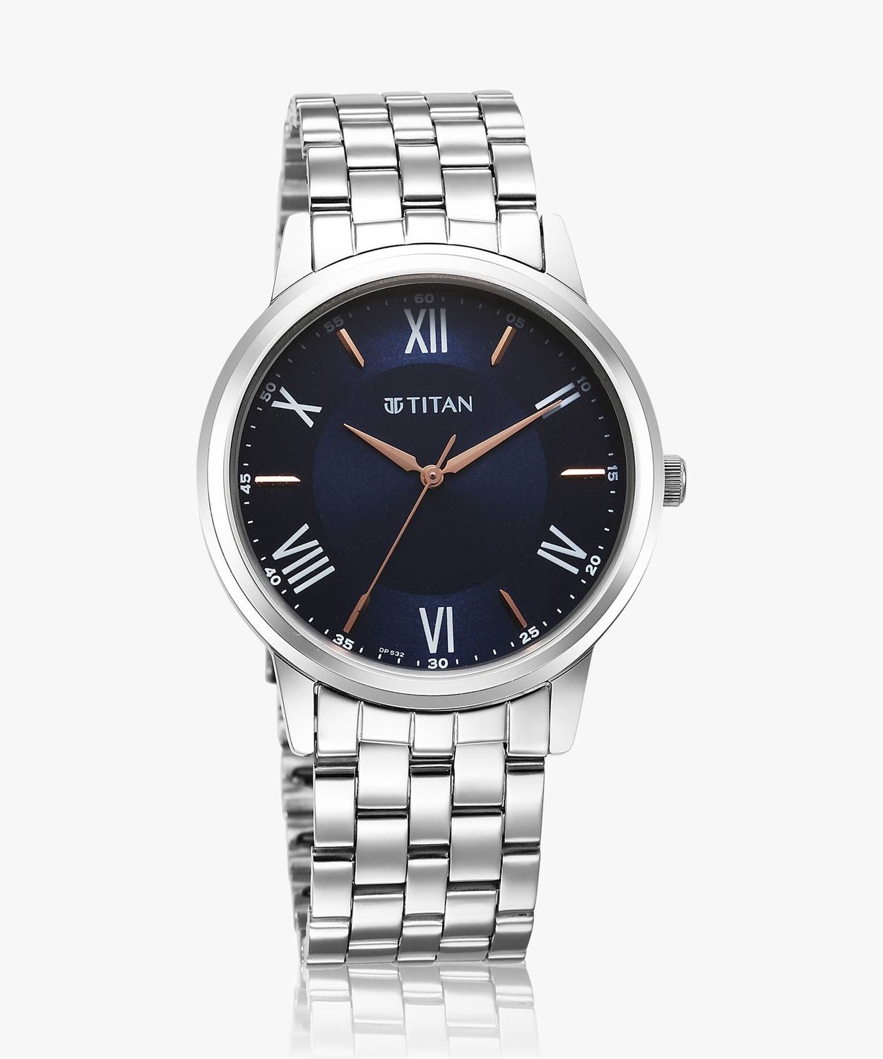 Titan Karishma Blue Dial Silver Stainless Steel Strap Analog Watch - Image 3