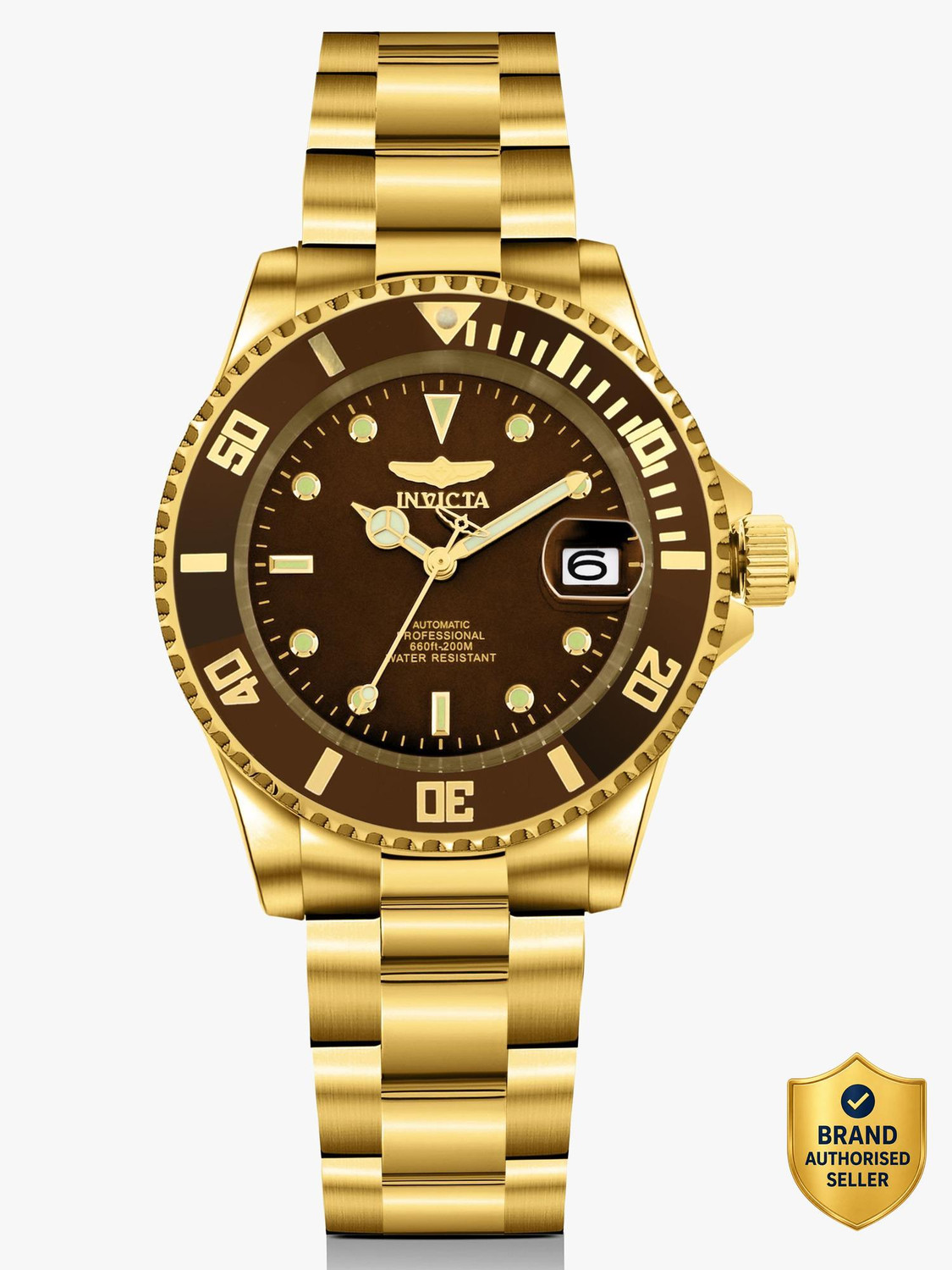 Image of INVICTA Pro Diver Pro Diver Automatic Brown Dial Analog Watch - For Men