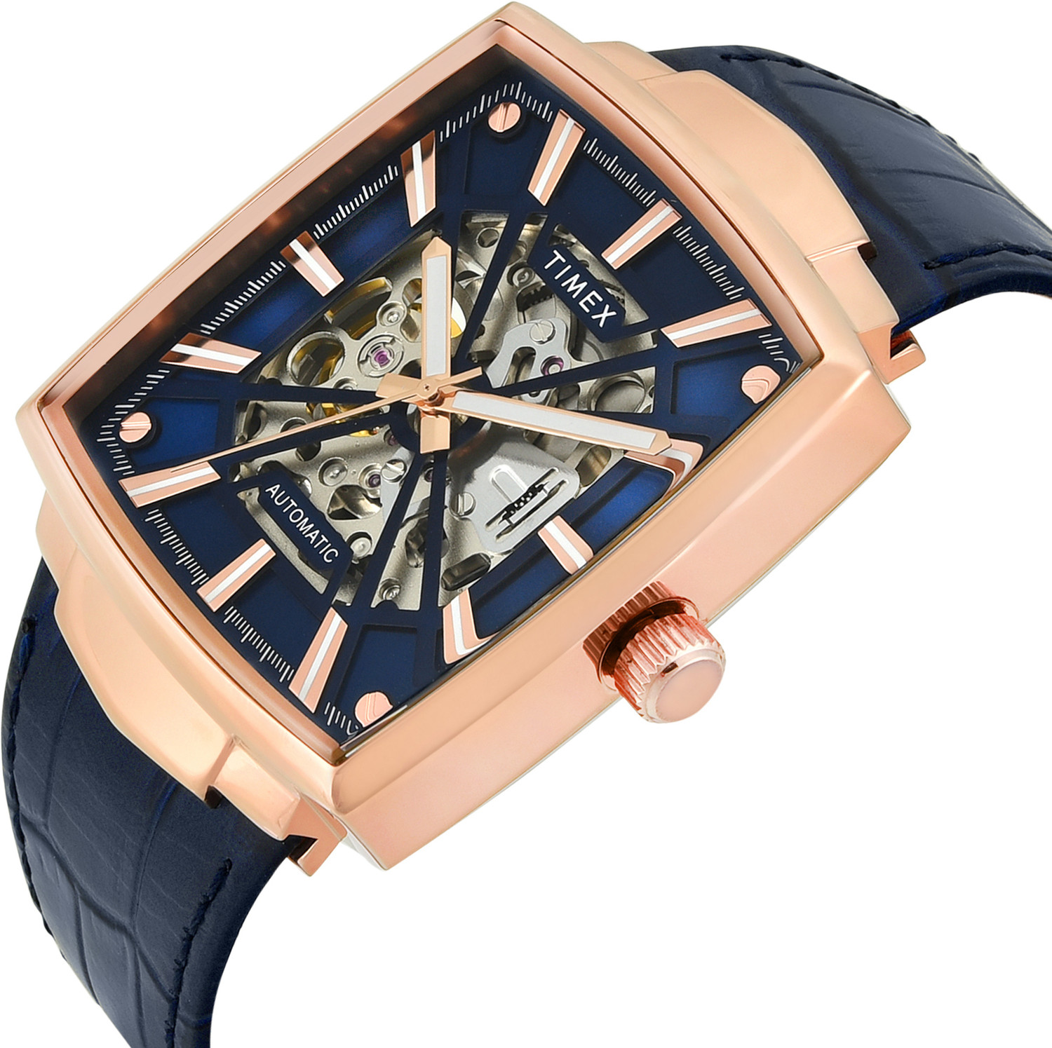 Image of TIMEX TWEG32001 Signio Square 40mm Blue Dial Analog Watch - For Men