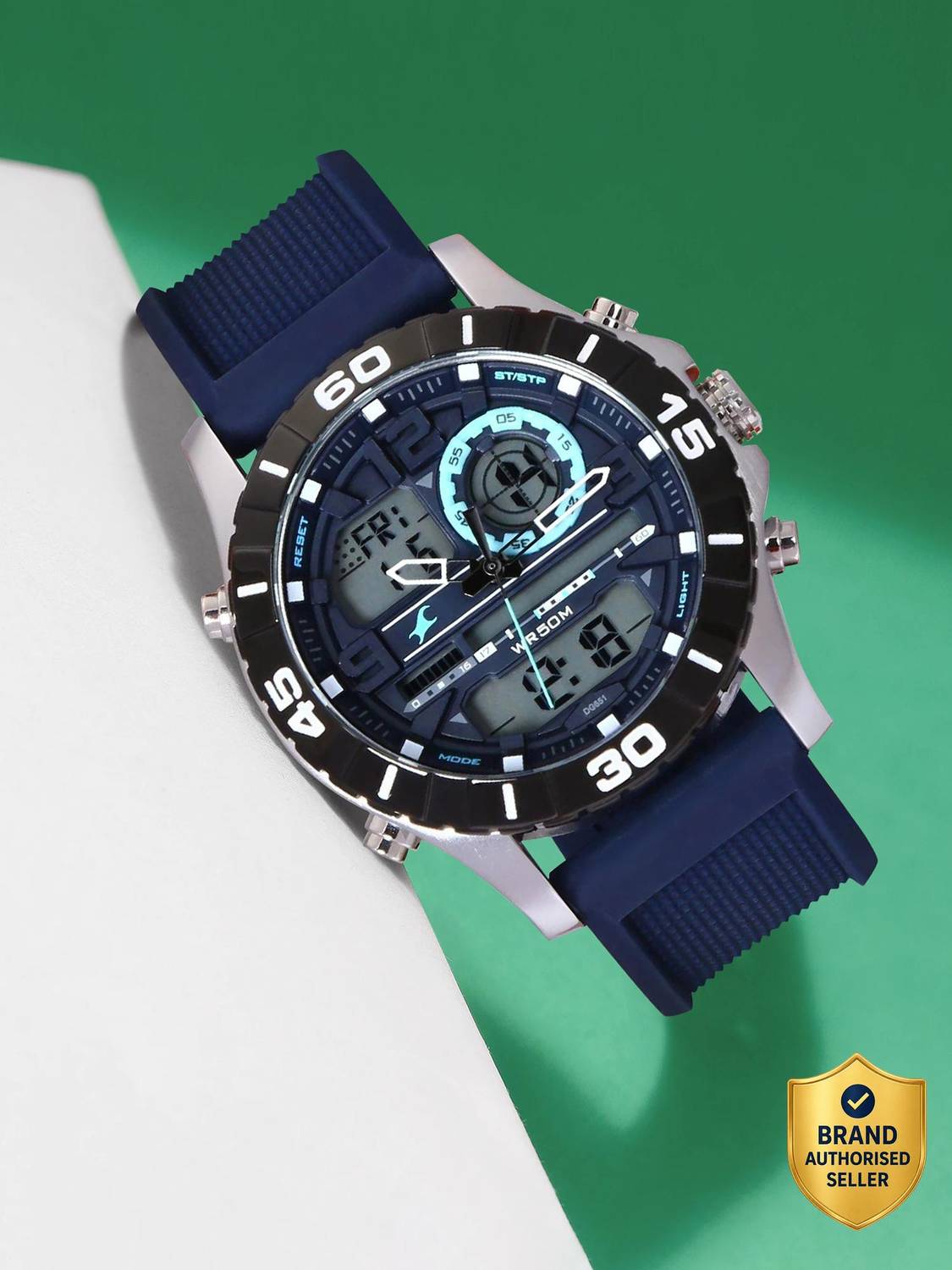 Fastrack NP38035SP02 Grey Dial Blue Silicone Watch - Image 1