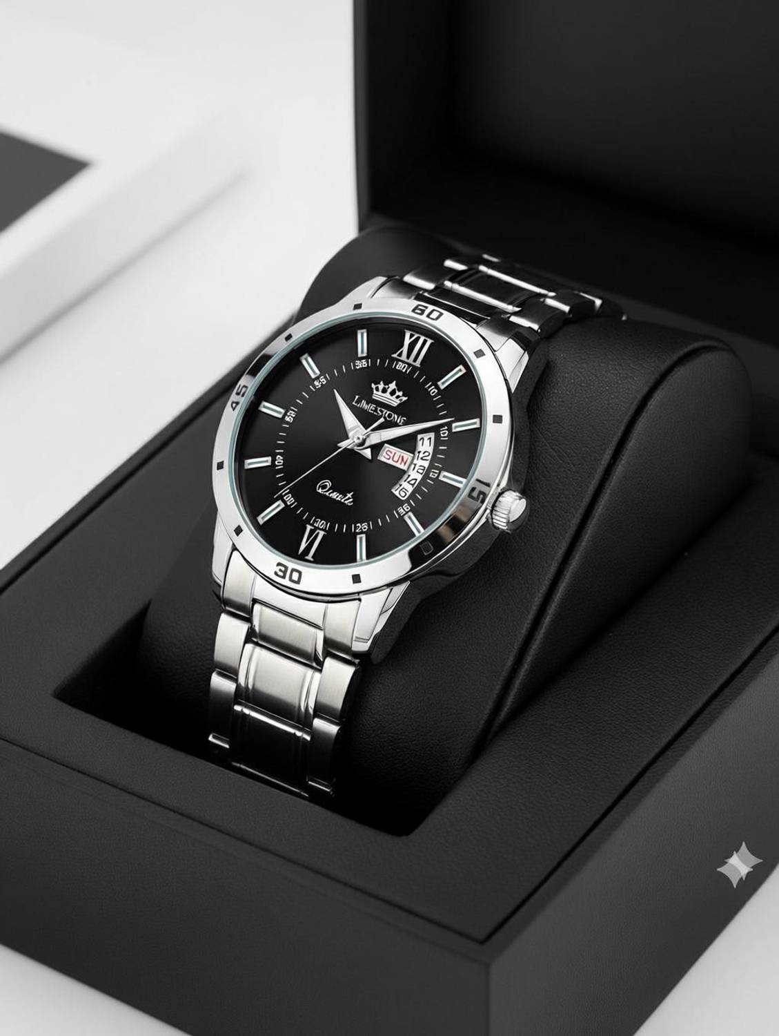 LIMESTONE Men's Steel Strap Quartz Watch - Image 1