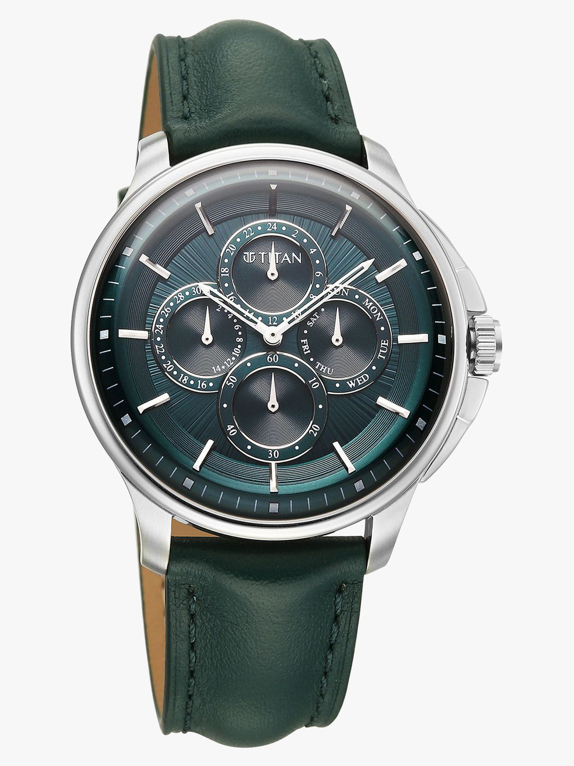 Image of Titan Titan Classique Four Eye Multifunction Titan Classique Four Eye Multifunction Green Dial Watch for Men Analog Watch - For Men