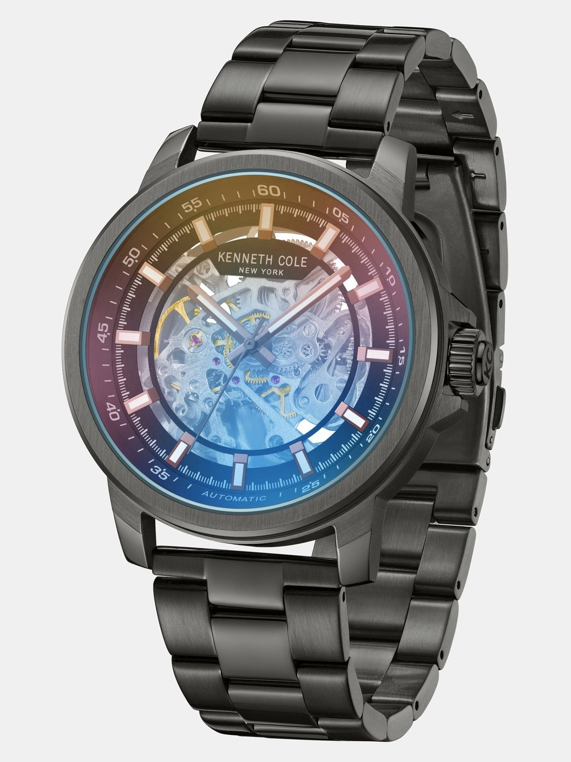Image of Kenneth Cole Kenneth Cole Automatic Grey Dial Grey Stainless Steel Strap Analog Watch - For Men