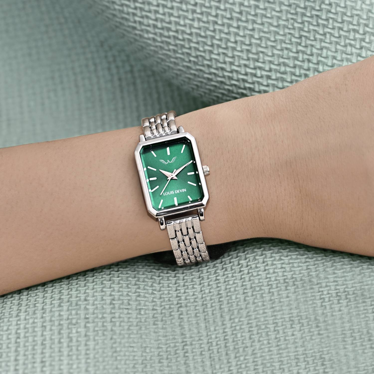 LOUIS DEVIN LD-LS193-GRN-CH Silver Women's Watch - Image 3