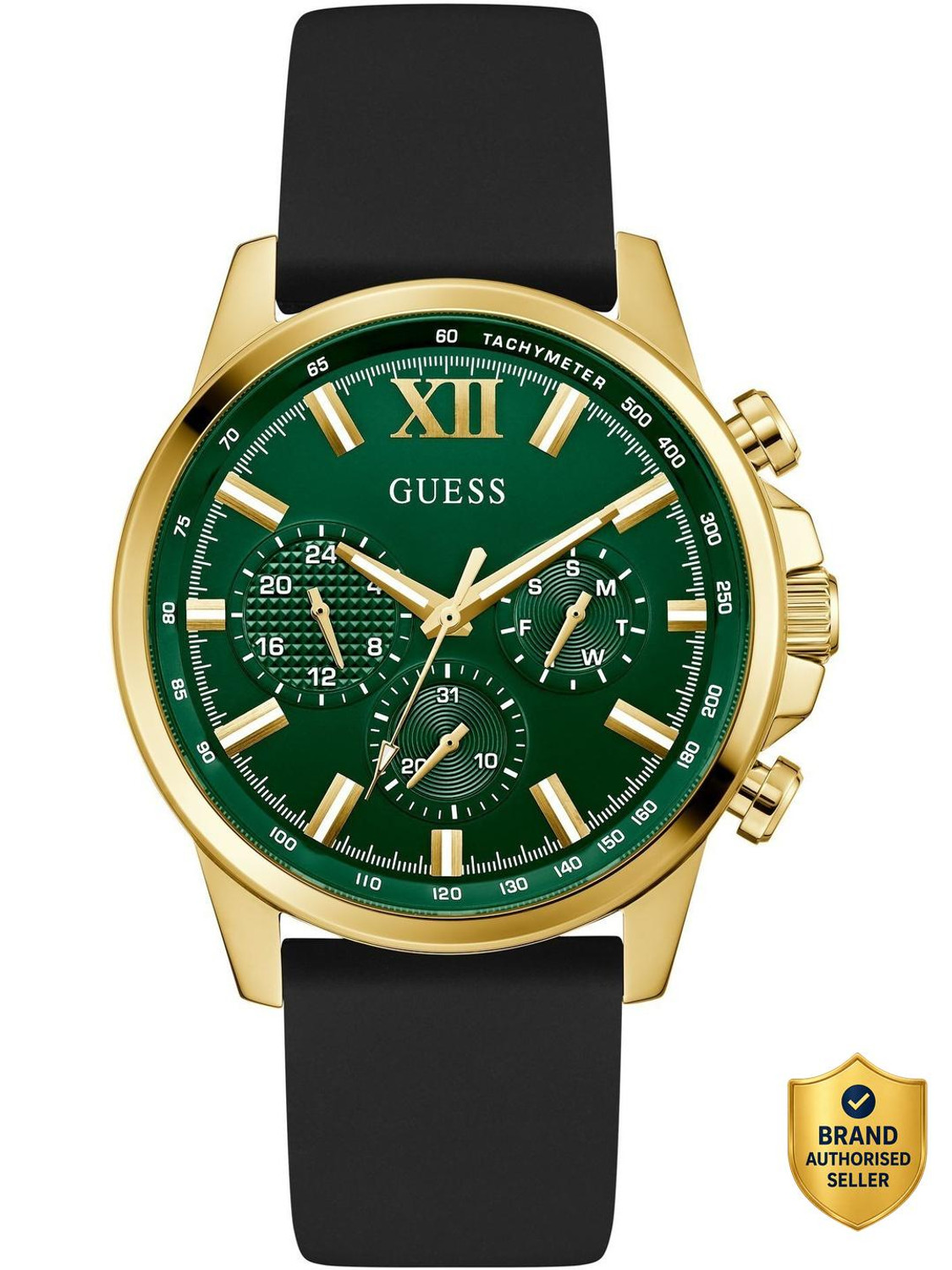 Image of GUESS GW0913G4 Walker Green Round Dial Analog Watch - For Men