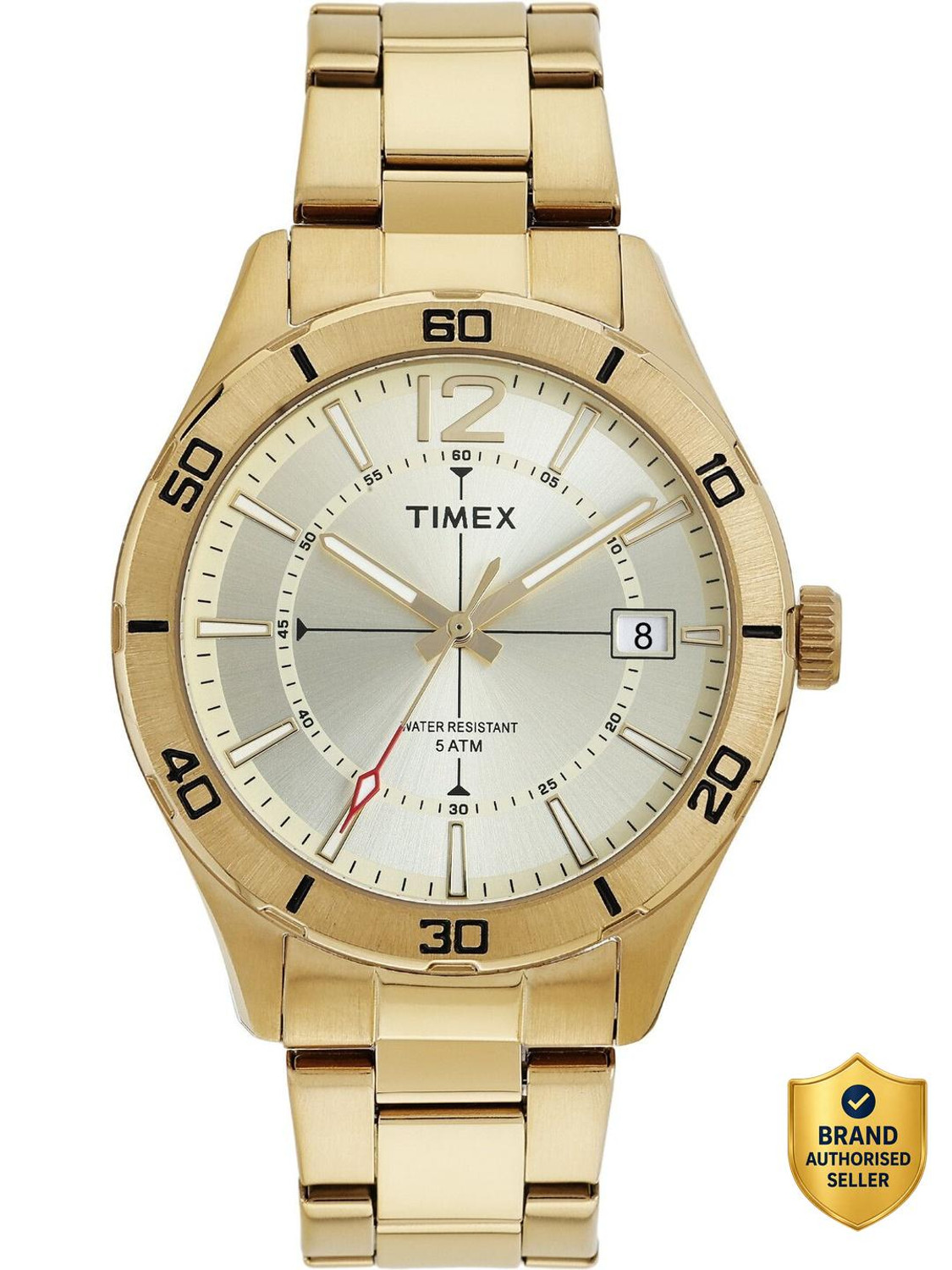 Image of TIMEX TWEG295SMU08 Round 45mm Champagne Dial Analog Watch - For Men
