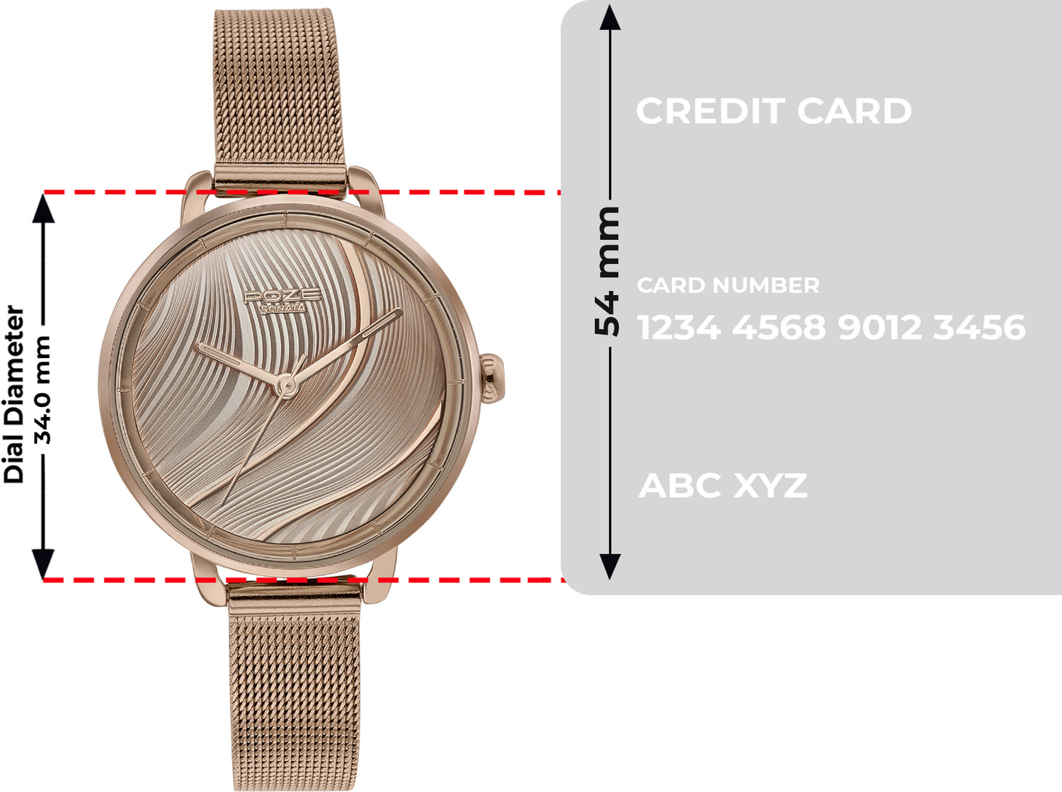 Image of SONATA Poze Rose Gold Strap with Rose Gold Dial Analog Watch - For Women