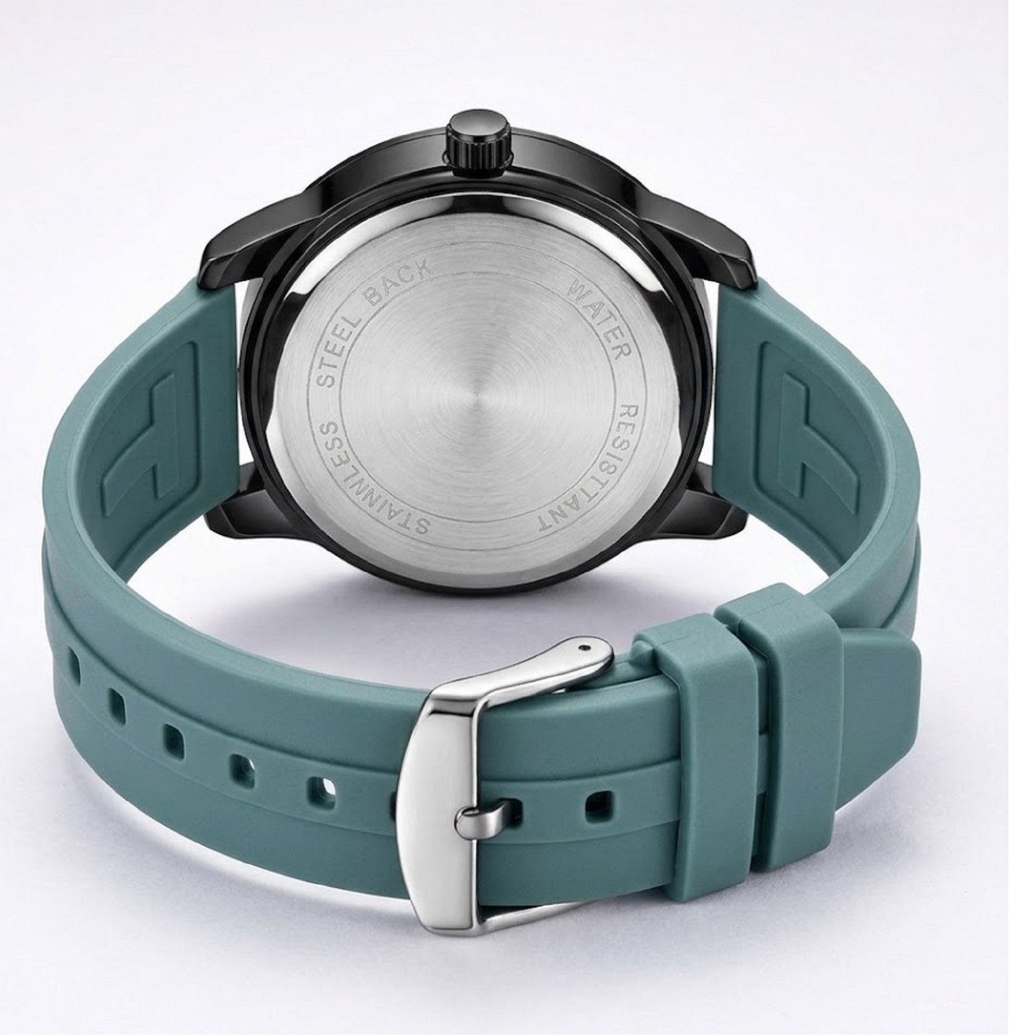 Image of MAAN INTERNATIONAL DD-2401 Prime Collection Dual Dial Quartz Black Silicone Strap Analog Watch - For Men
