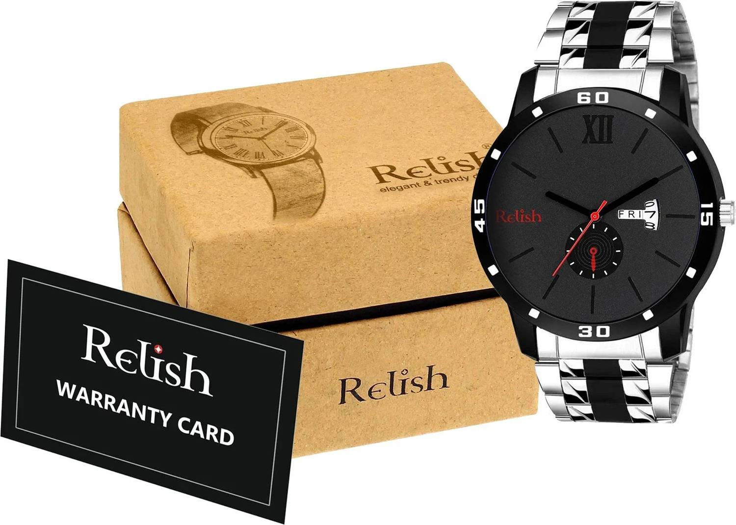 RELish Two Tone Black Analog Watch for Men - Image 3