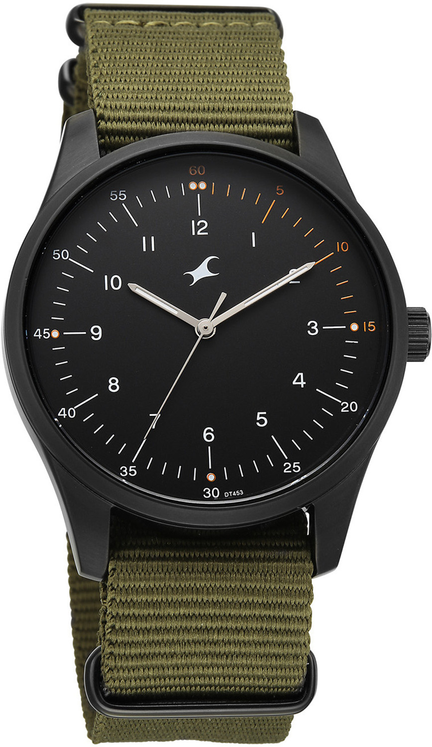 Image of Fastrack Stunners Fastrack Stunners XI Quartz Black Dial Green Nylon /NATO Strap Analog Watch - For Men