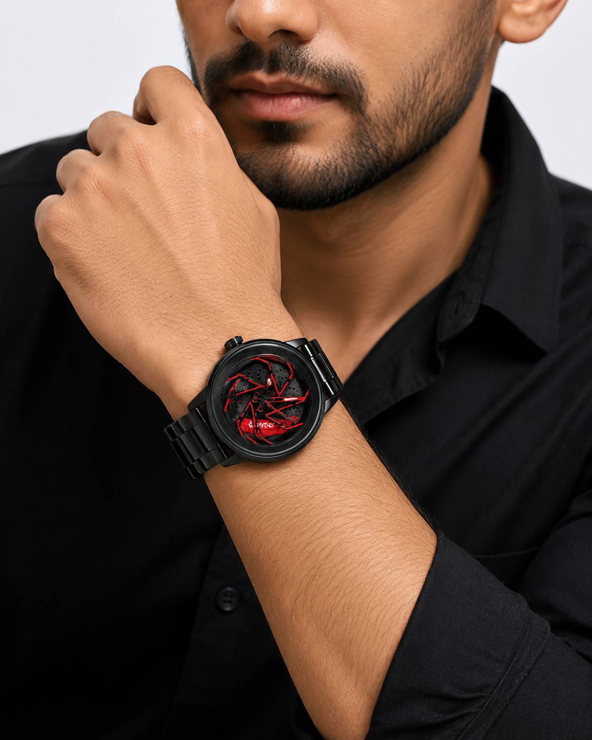 IFW Edge Black Red Skeleton Analog Watch - Image 3