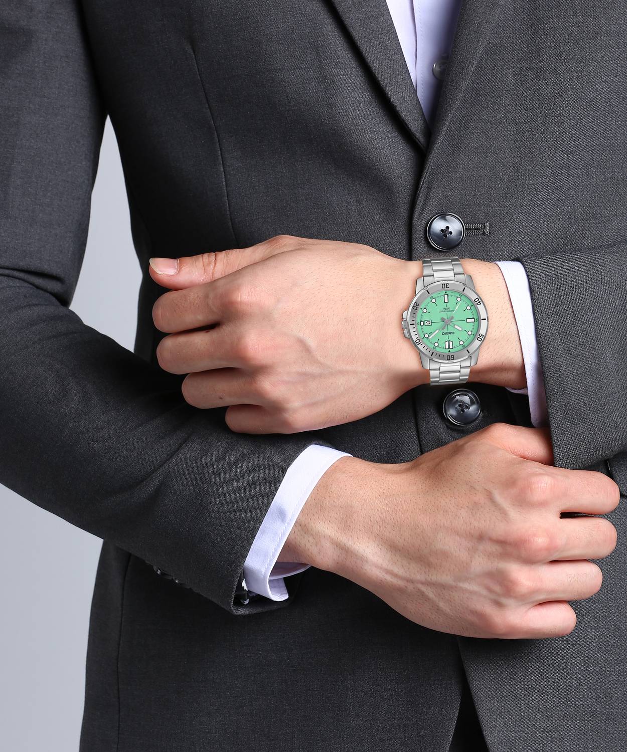 Orologio Casual Uomo Casio MTP-VD01D-3E1 Quadrante Turchese Analogico