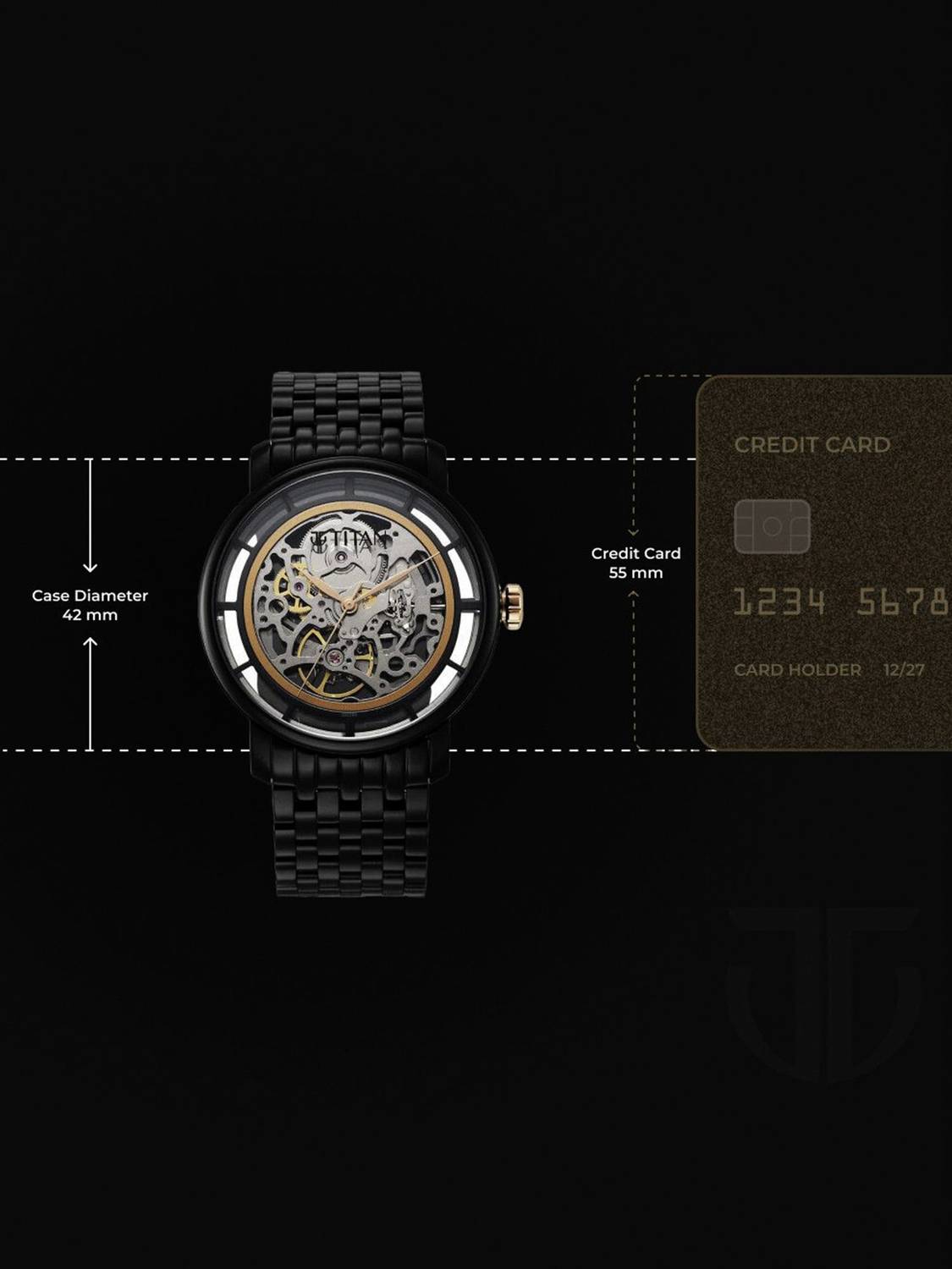 Titan Mechanical Slimline Black Dial Watch - Image 3