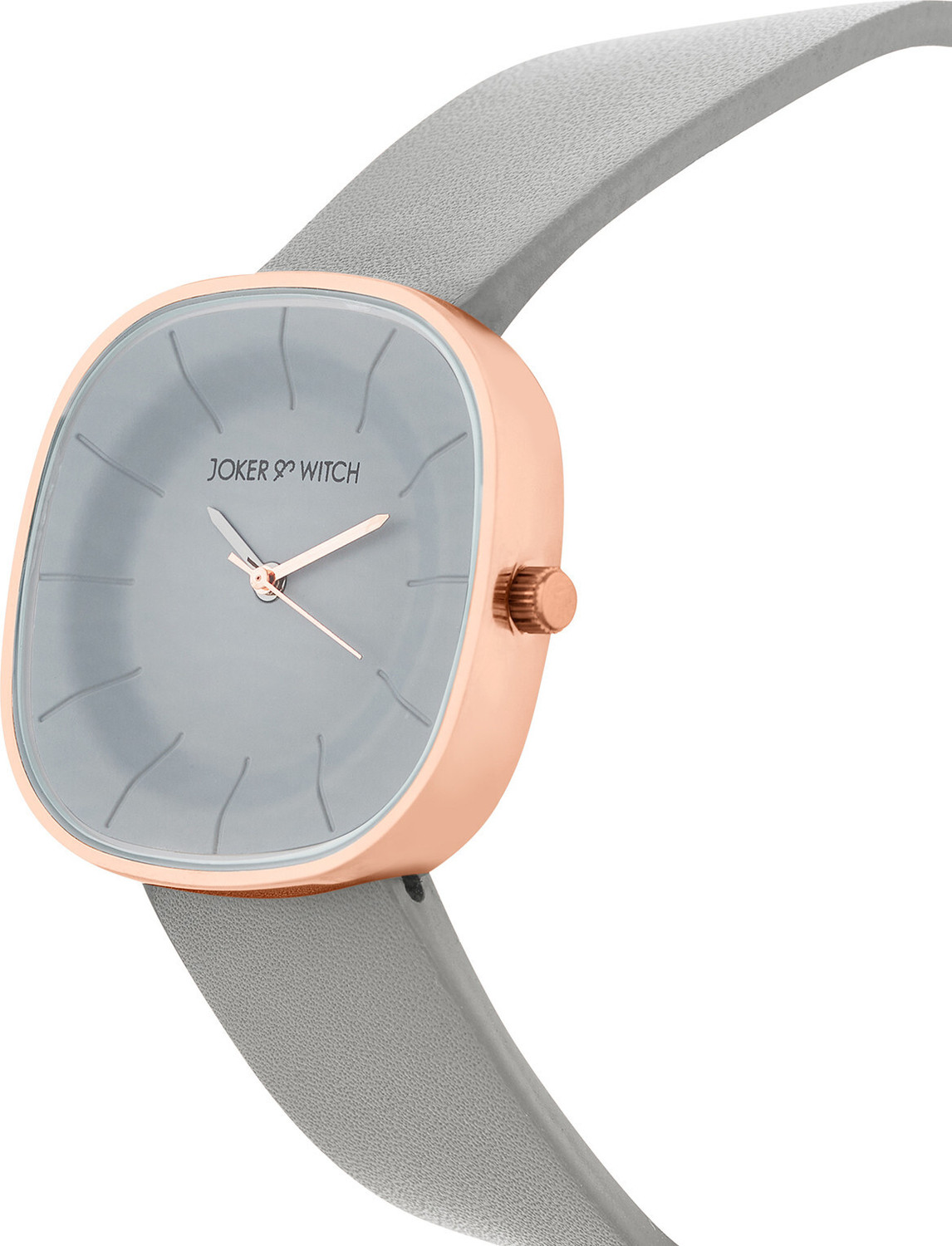 Image of Joker & Witch Albin Classic Square Dial Watch with A Grey Dial And Stylish Grey PU Strap Analog Watch - For Women