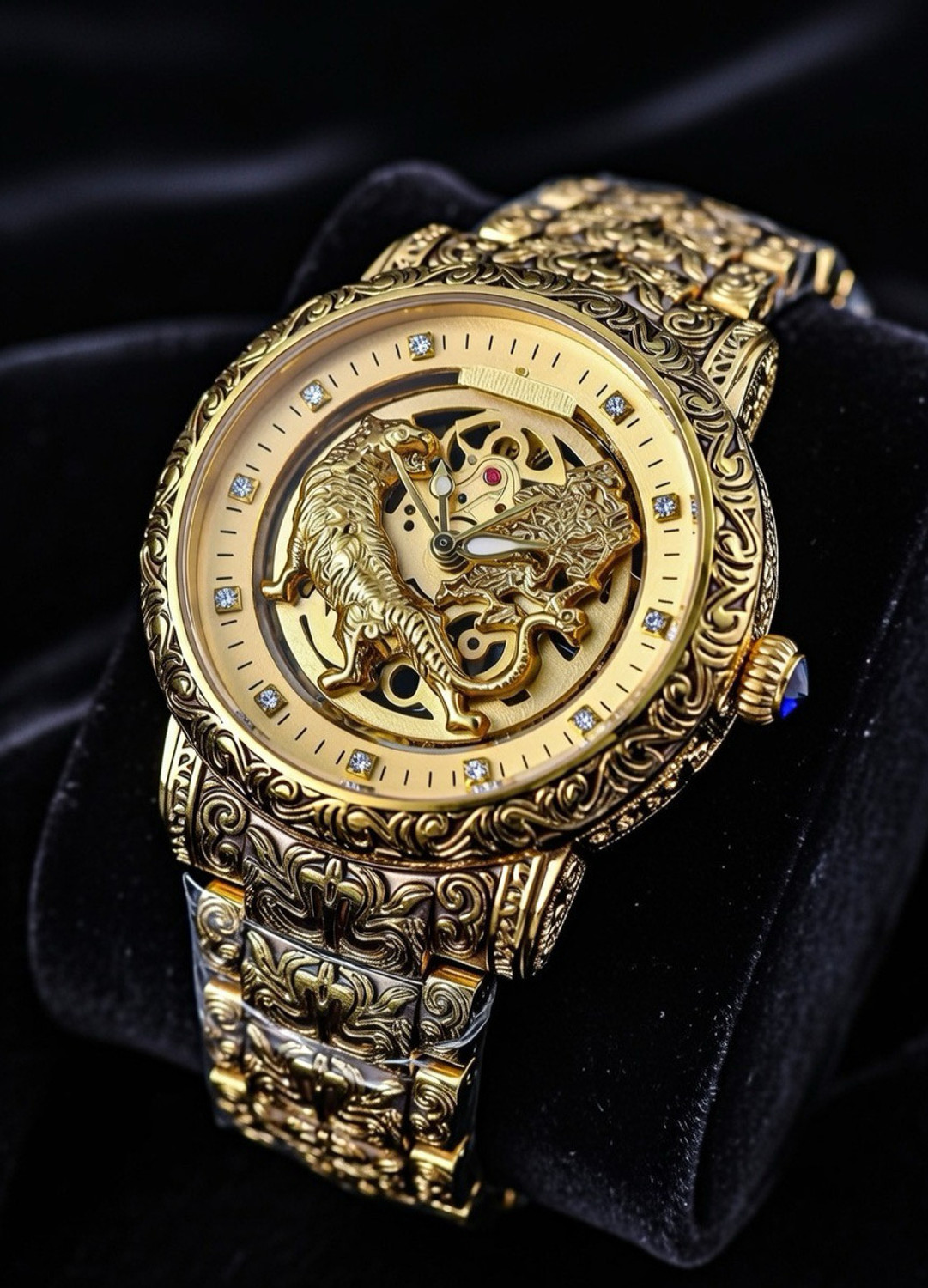Image of FOREST EMPR-12 FOREST LUXURY GOLDEN WATCH FOR MEN TIGHT CURVED UNISEX WATCH Analog Watch - For Men