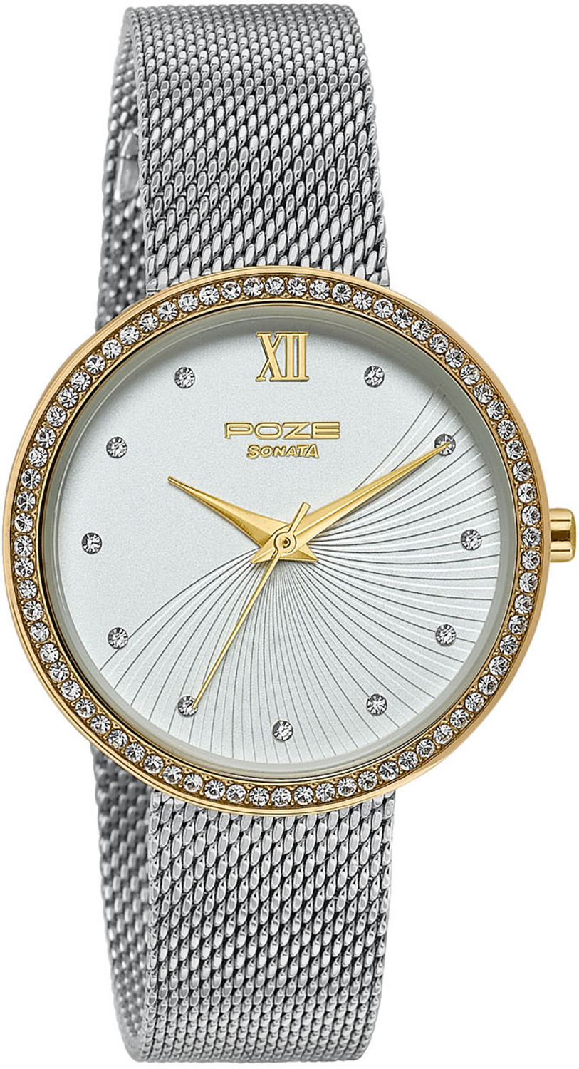 Image of SONATA Poze Drop 9.1 Poze 9 Quartz White Dial IPG Strap Analog Watch - For Women