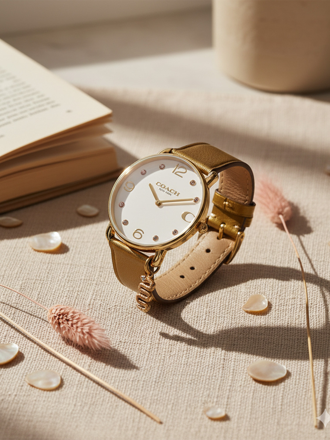 Image of COACH Elliot Coach Elliot Qtz Basic Silver White Round Dial 's / Analog Watch - For Women