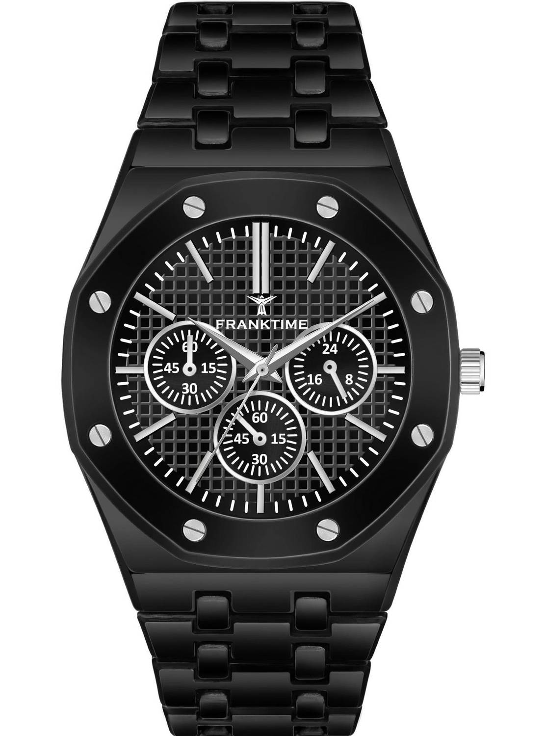 Vintersemestre ブラックメタル black l FRANKTIME TITANITE Franktime Round Case Black Dial With Metal