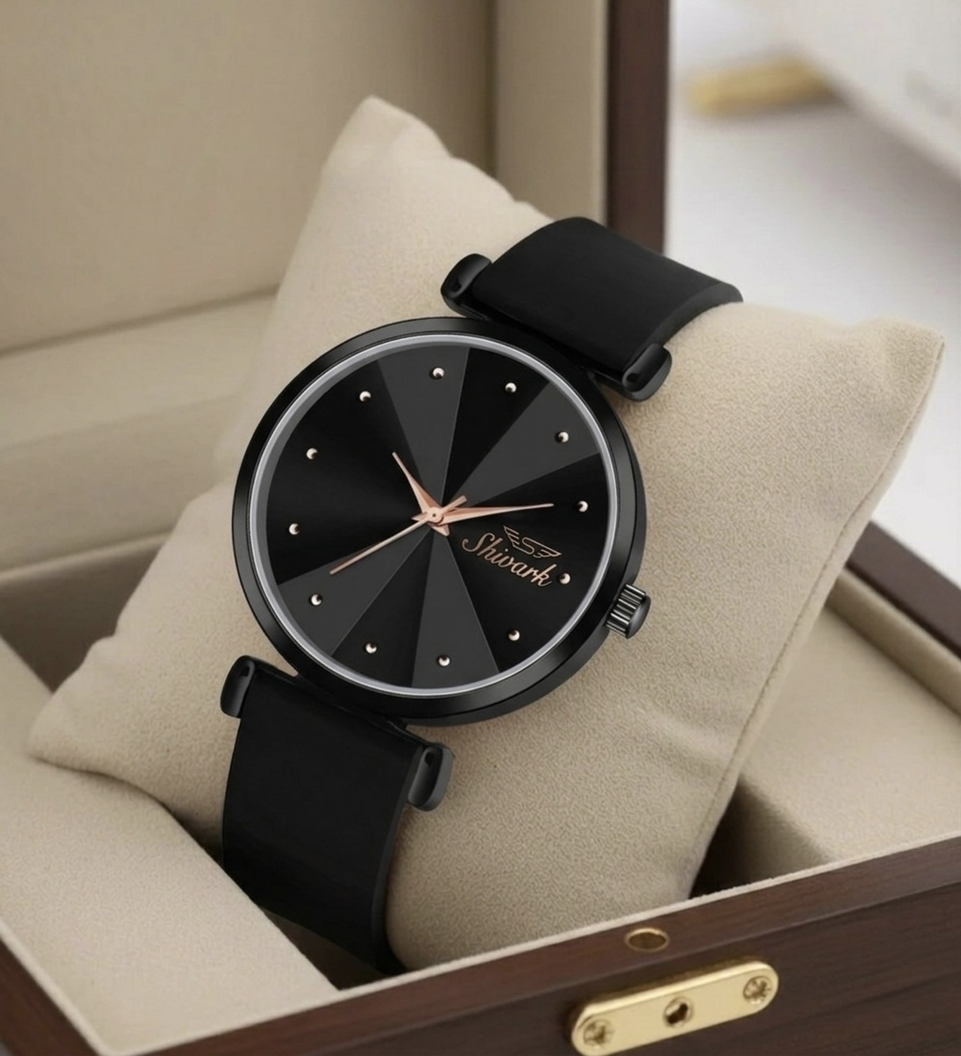 Image of Shivark Black Silicone Strap Analog Watch - For Women