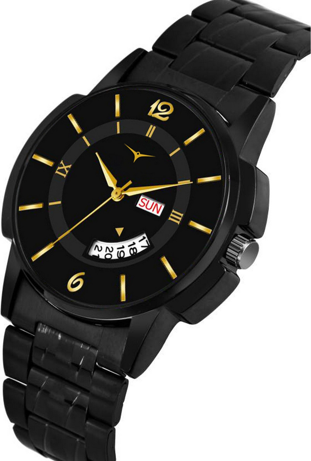 Image of NESTER J-16-DD-Z1006-FULL-BLACK Men Boys Analog Watch Black Dial Metal Bracelet Adjustable Strap Casual Wear Analog Watch - For Men