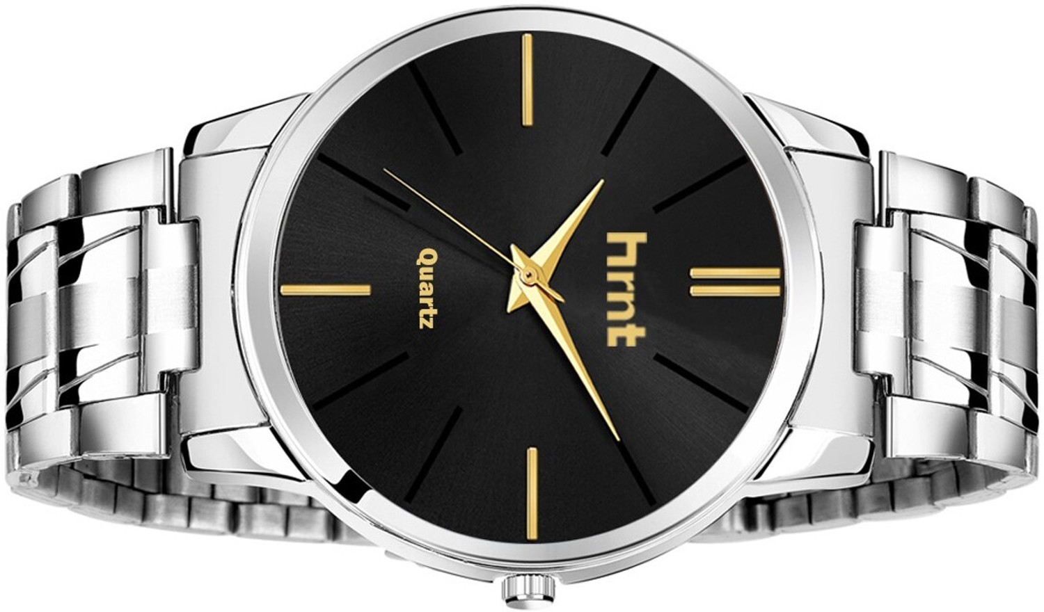 Image of hrnt NEW-HRN-9104 HMTS Stainless Steel Chain Black Dial WaterResistant & Company Hands&Wrist Watch Analog Watch - For Men