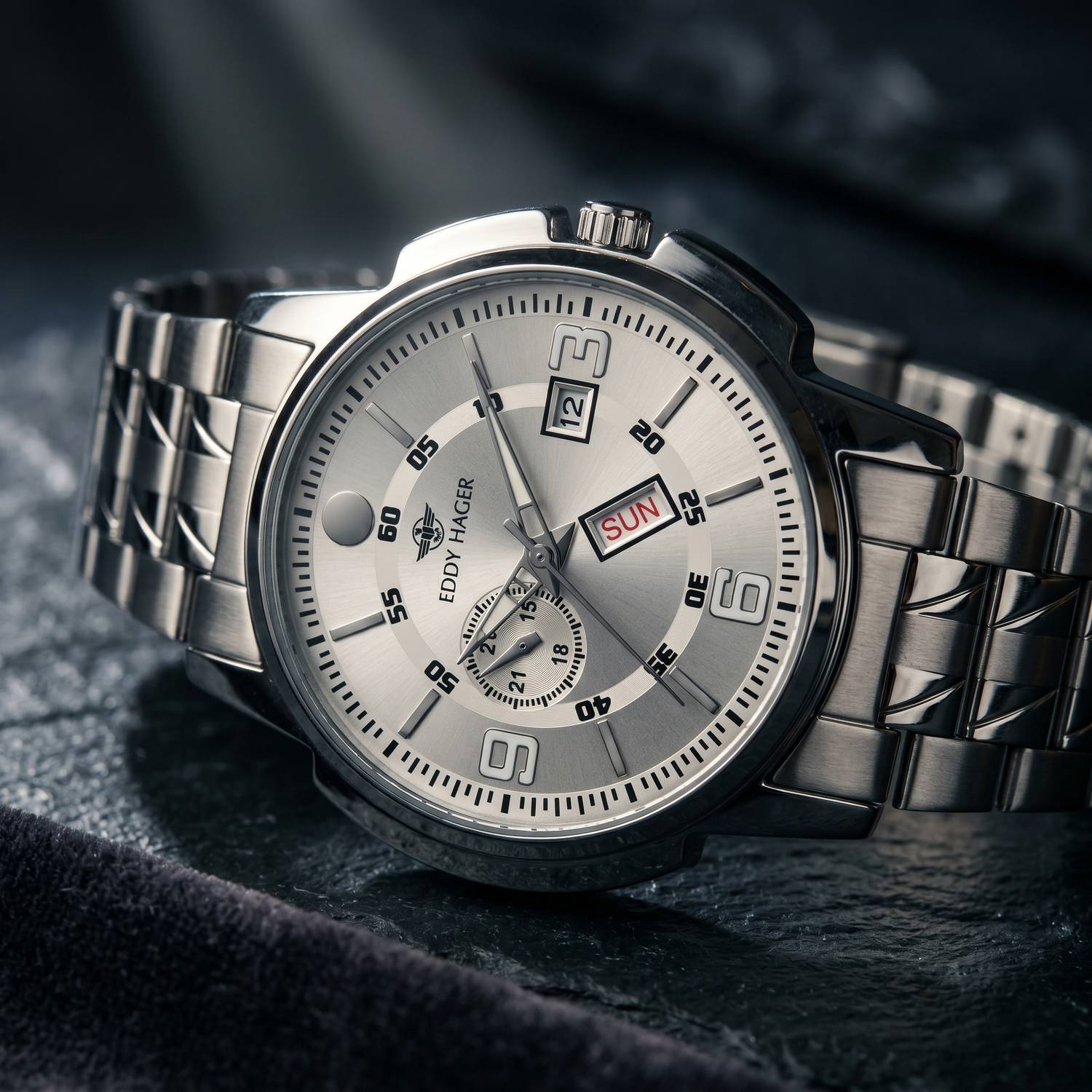 EDDY HAGER EH-226-SL Silver Men's Watch - Image 1