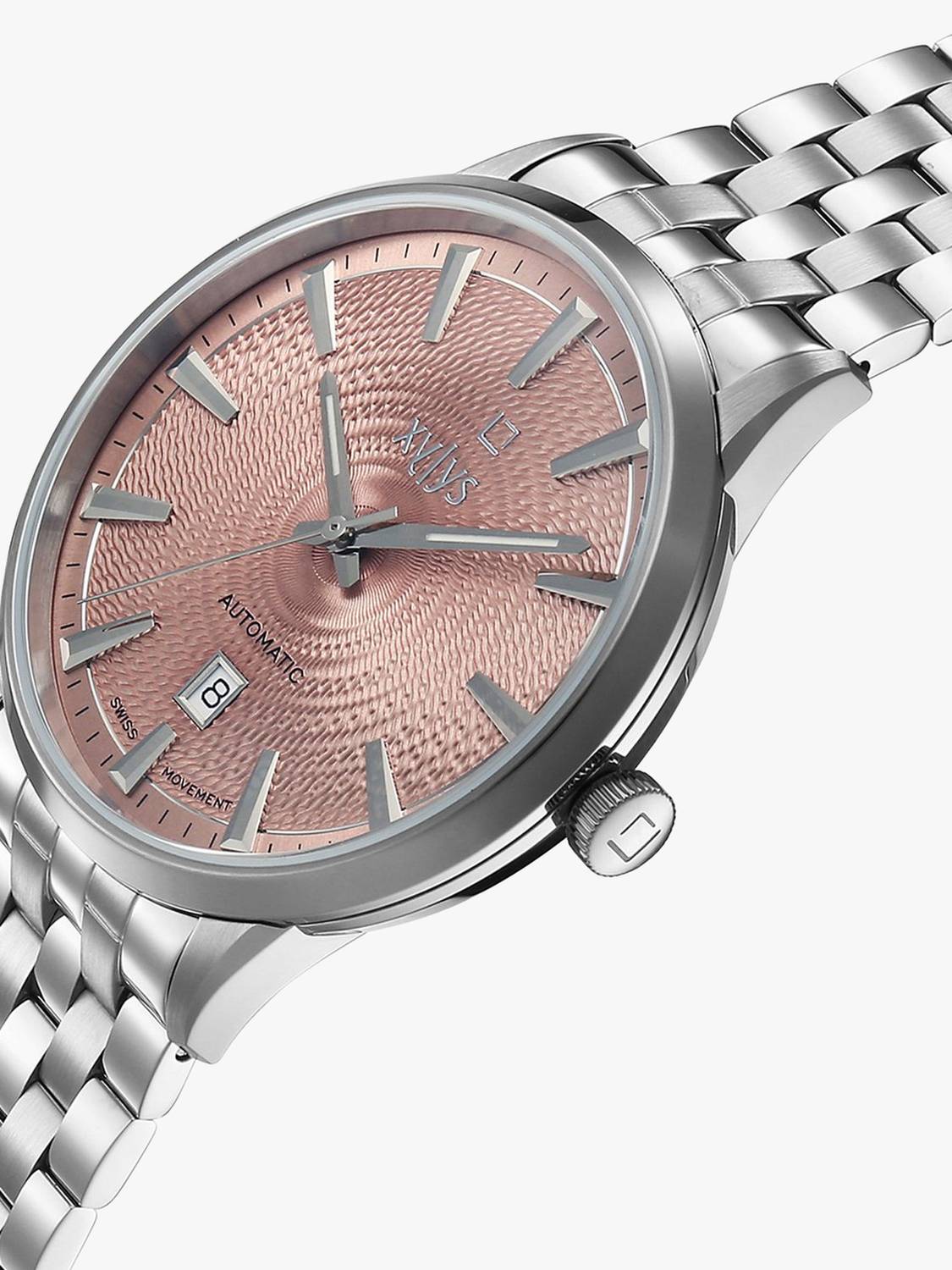 XYLYS WALTZ-G Analog with Date Dial Silver Stainless Steel Strap