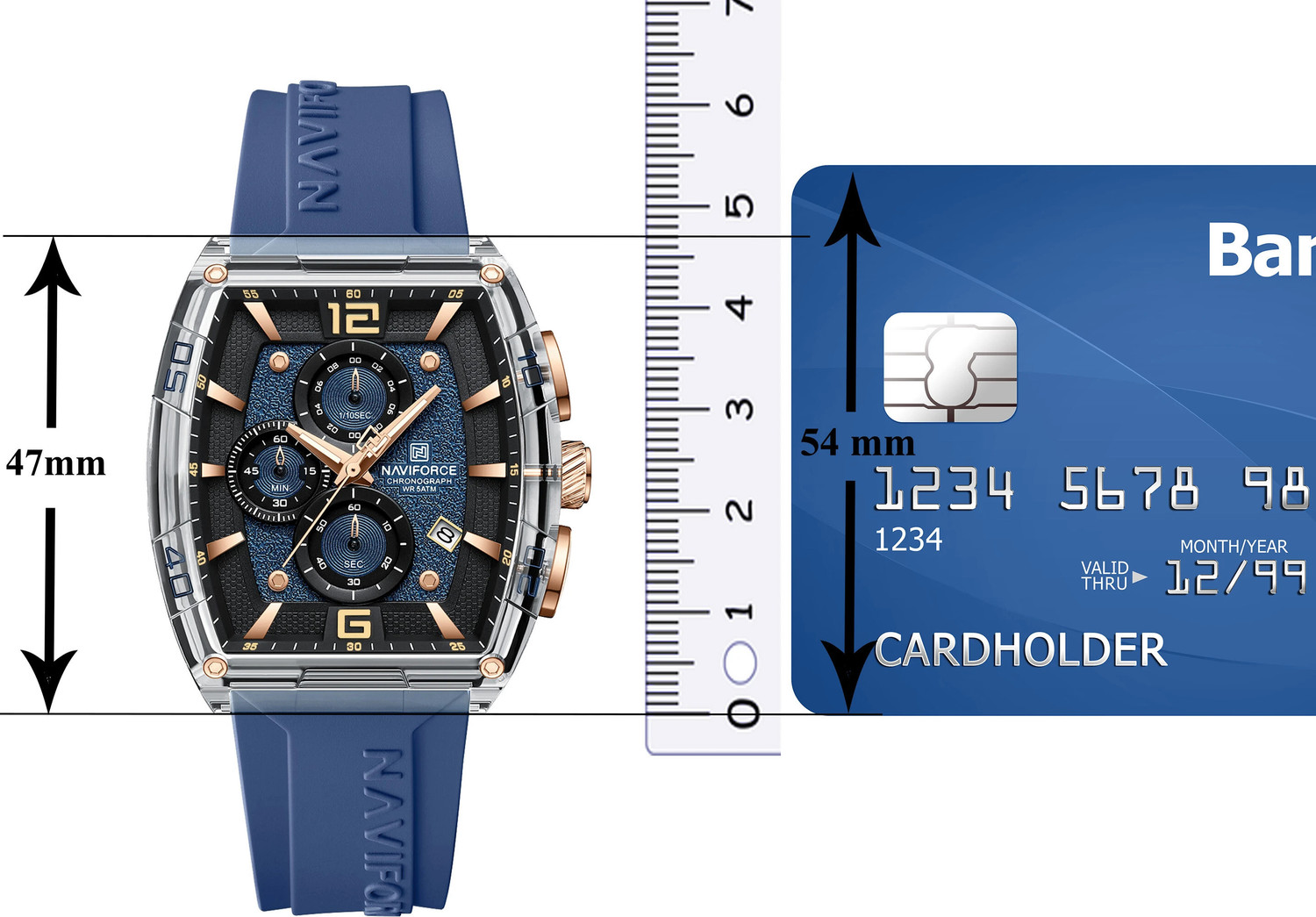 Image of NAVIFORCE Modern Sophistication Transparent Case With Functional Choronograph Dial Analog Watch - For Men