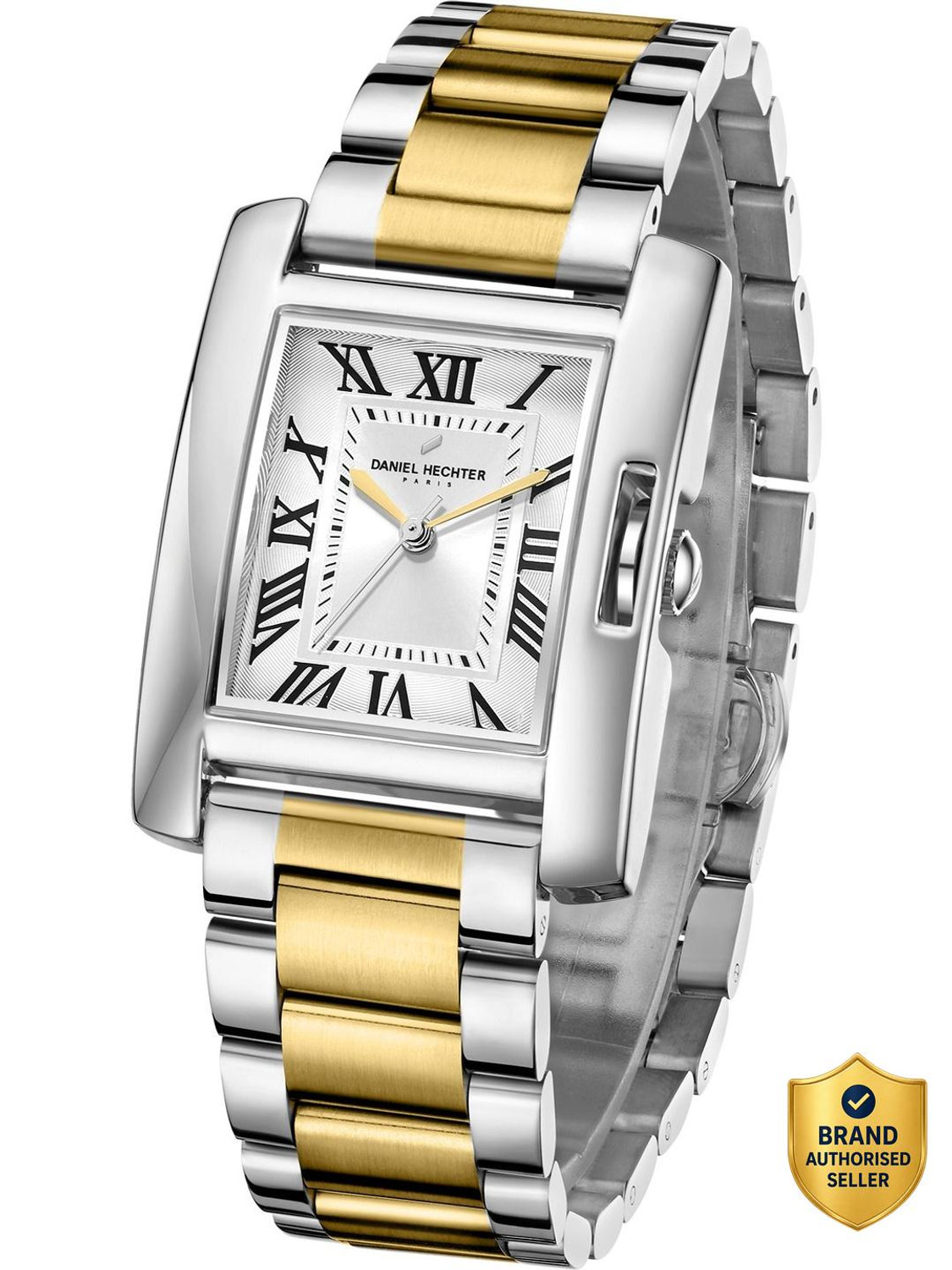 Image of DANIEL HECHTER Model DHW2004 Paris Opera Collection Square Dial with Roman Indices, Stainless Steel Strap Analog Watch - For Women