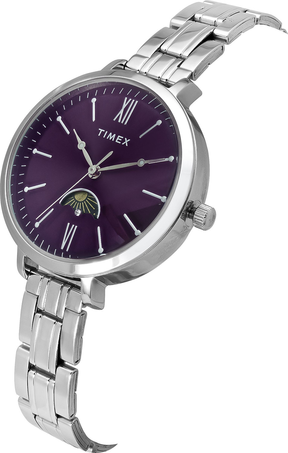 Image of TIMEX Moon-Phase, Deep Purple Dial Analog Watch - For Women