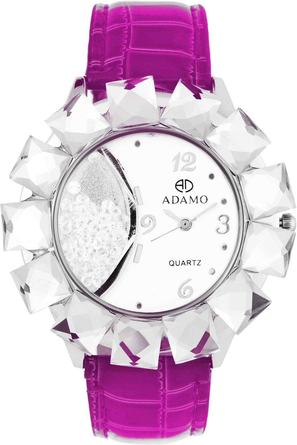 ADAMO ADELE wristwatch / watchs Scratch Resistant White Dial Round Shaped with Synthetic Leather Strap Premium watch for Women and Girls Analog Watch  - For Women
