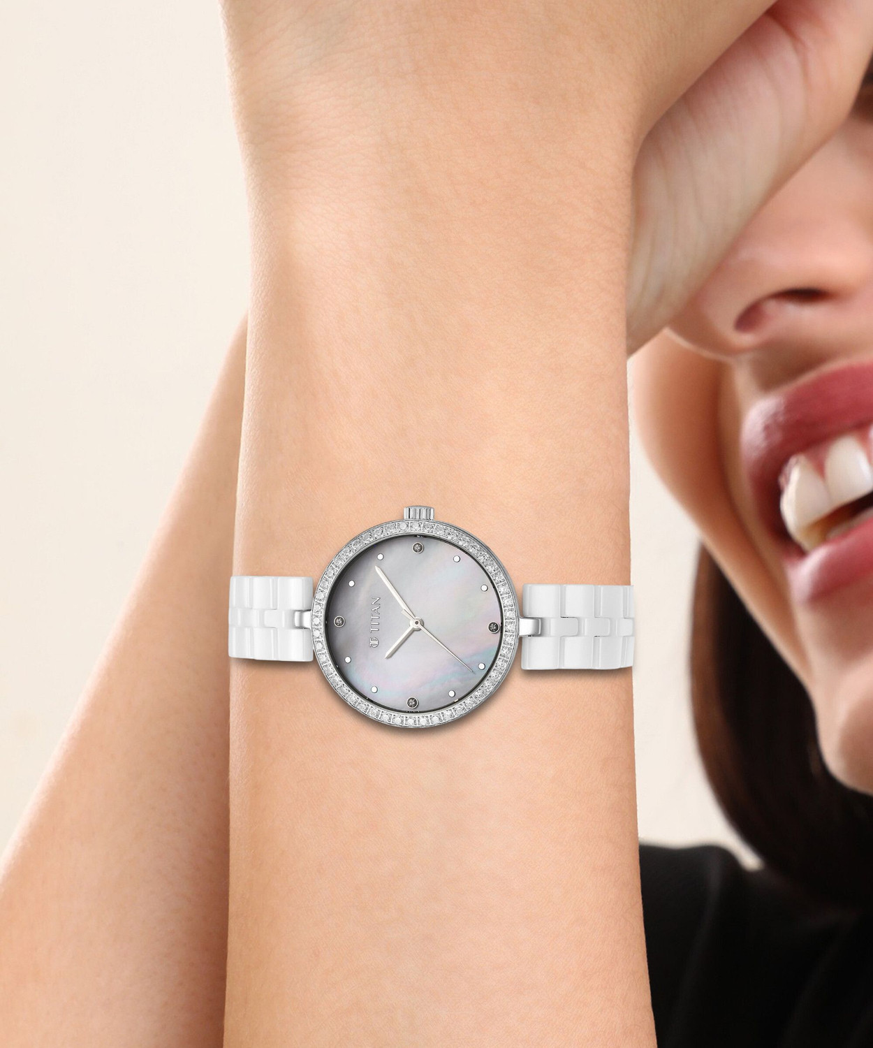 Image of Titan Purple Ceramic Analog Watch - For Women