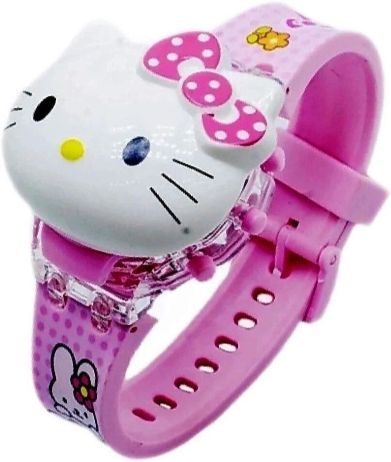 Image of Timefit HELLOWKITTY Hello Kitty With Cute Pink Baby Sunglasses Digital Watch - For Girls